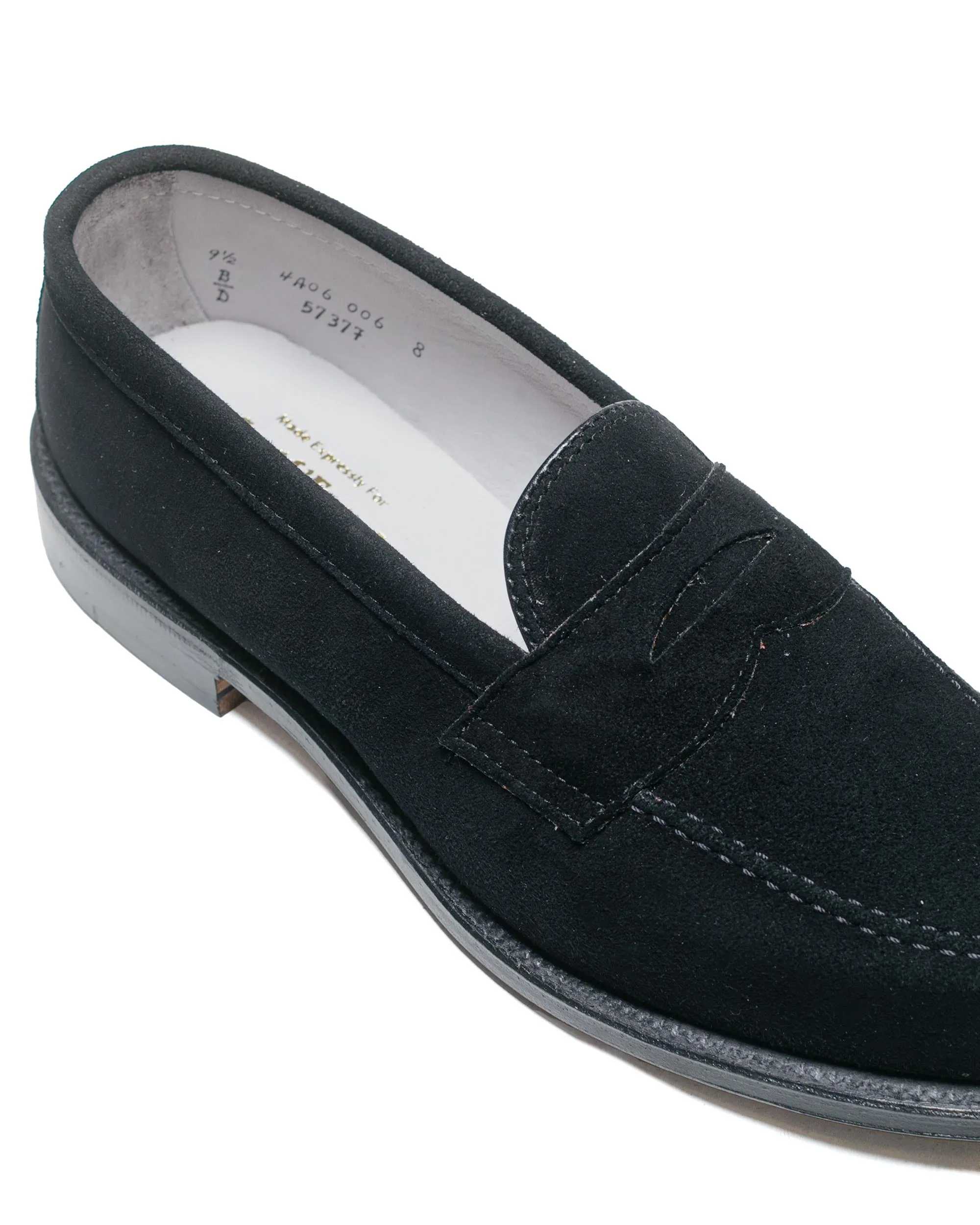 Oxford Style Alden Penny Loafer Black Suede 5737F 'The Little Nicky'