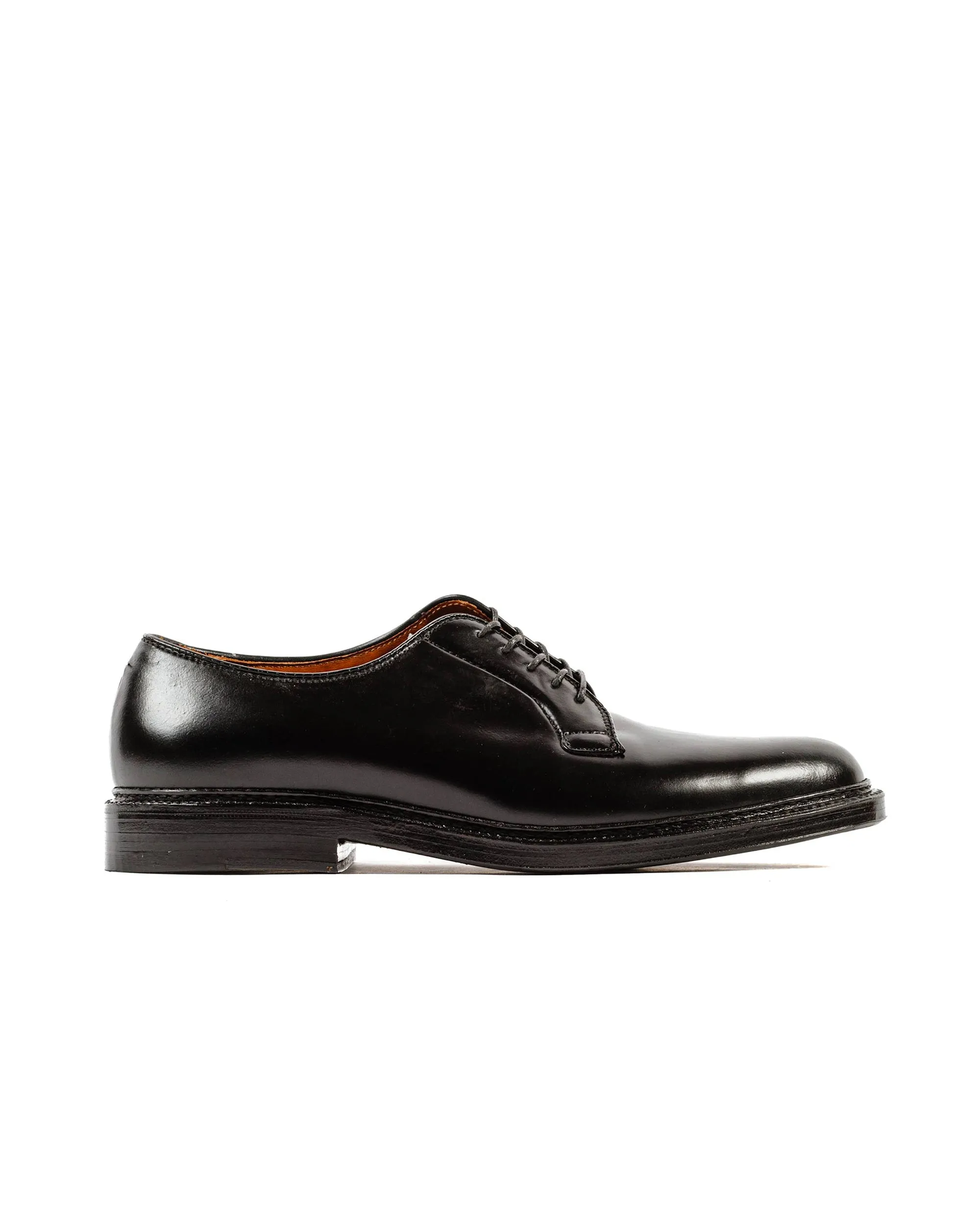 French Ease Alden Plain Toe Blucher Black Shell Cordovan 9901