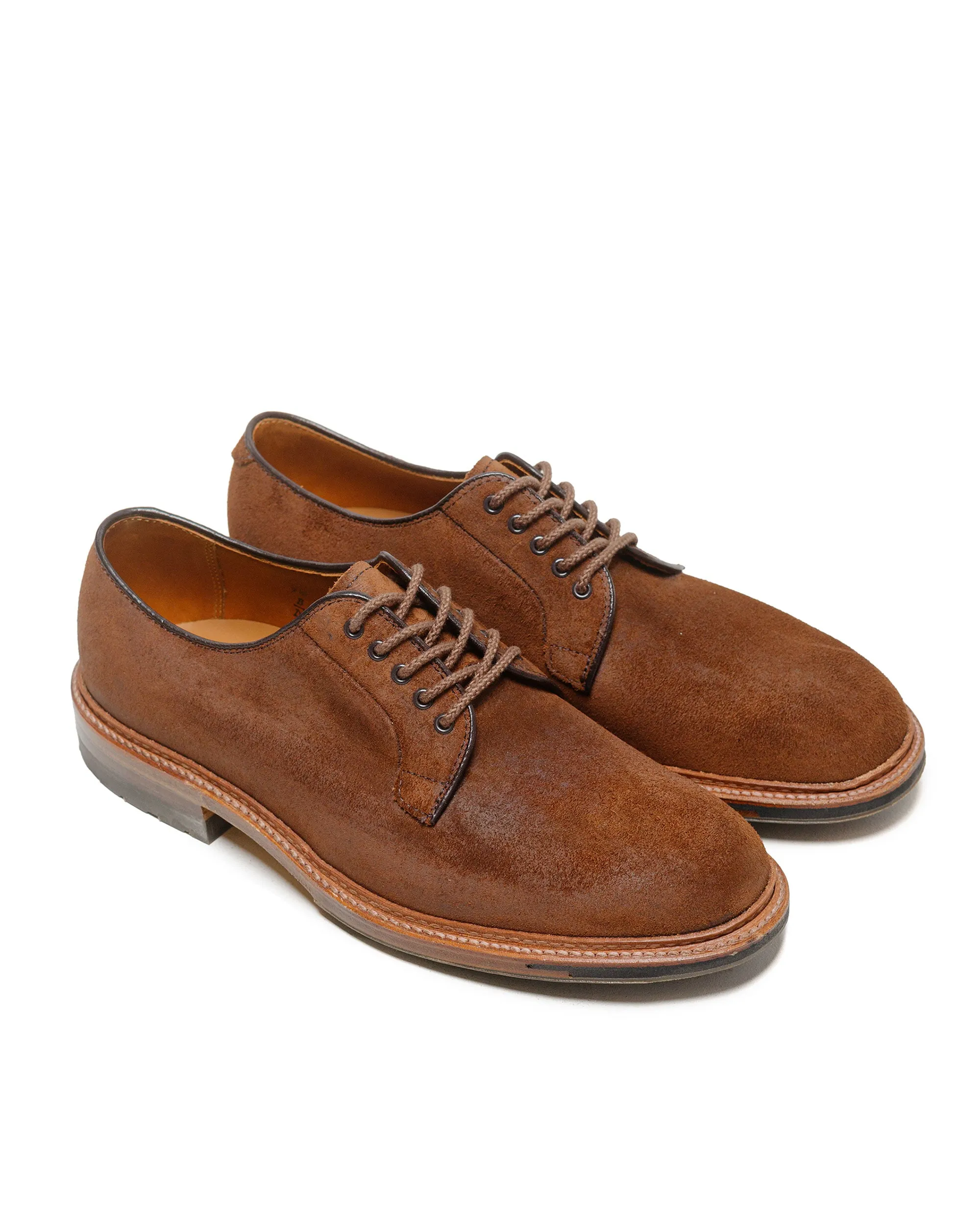 High Top Design Soft Base Alden Plain Toe Blucher Reverse Tobacco Chamois 9474C