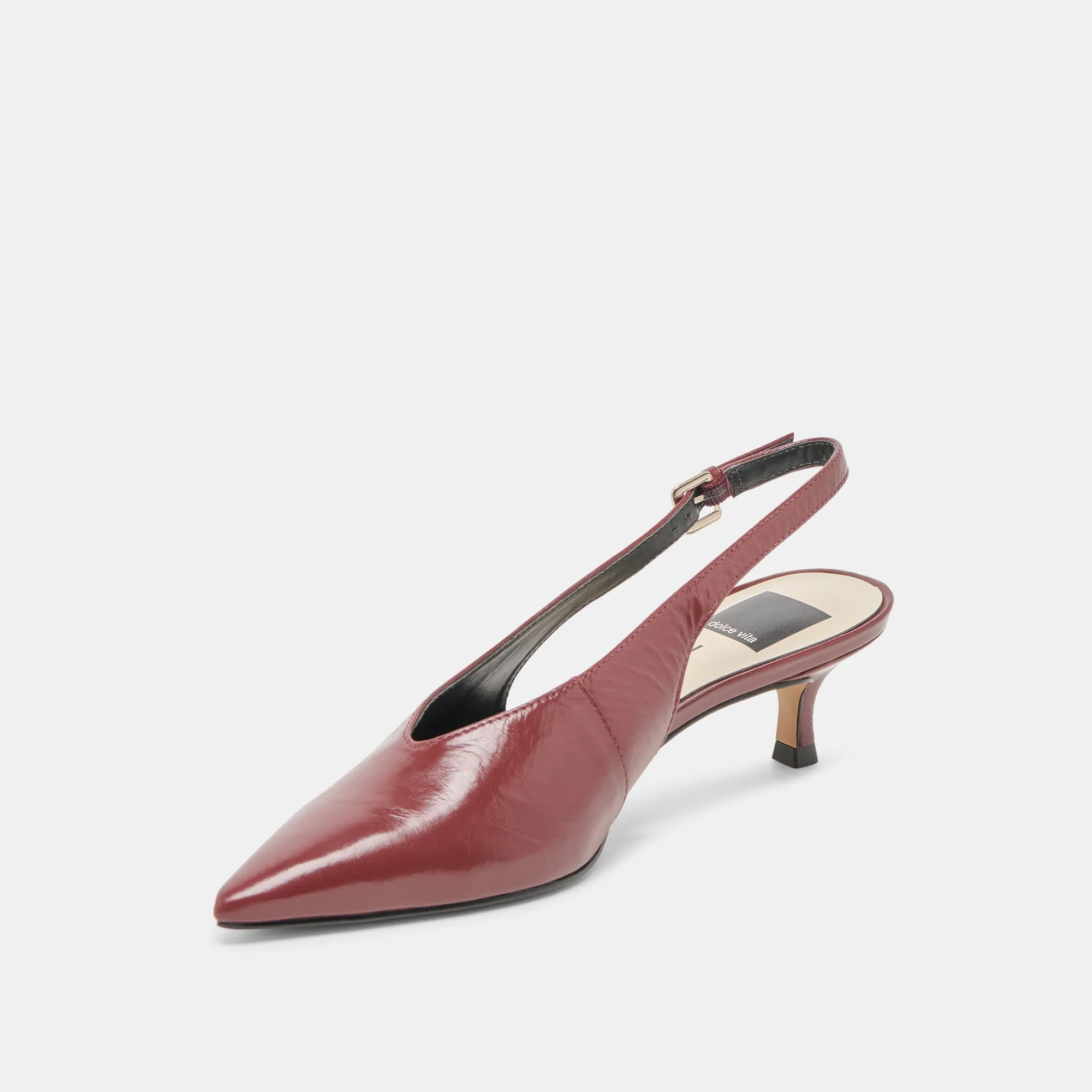 Black Stiletto Shoes ALENNA HEELS OXBLOOD CRINKLE PATENT