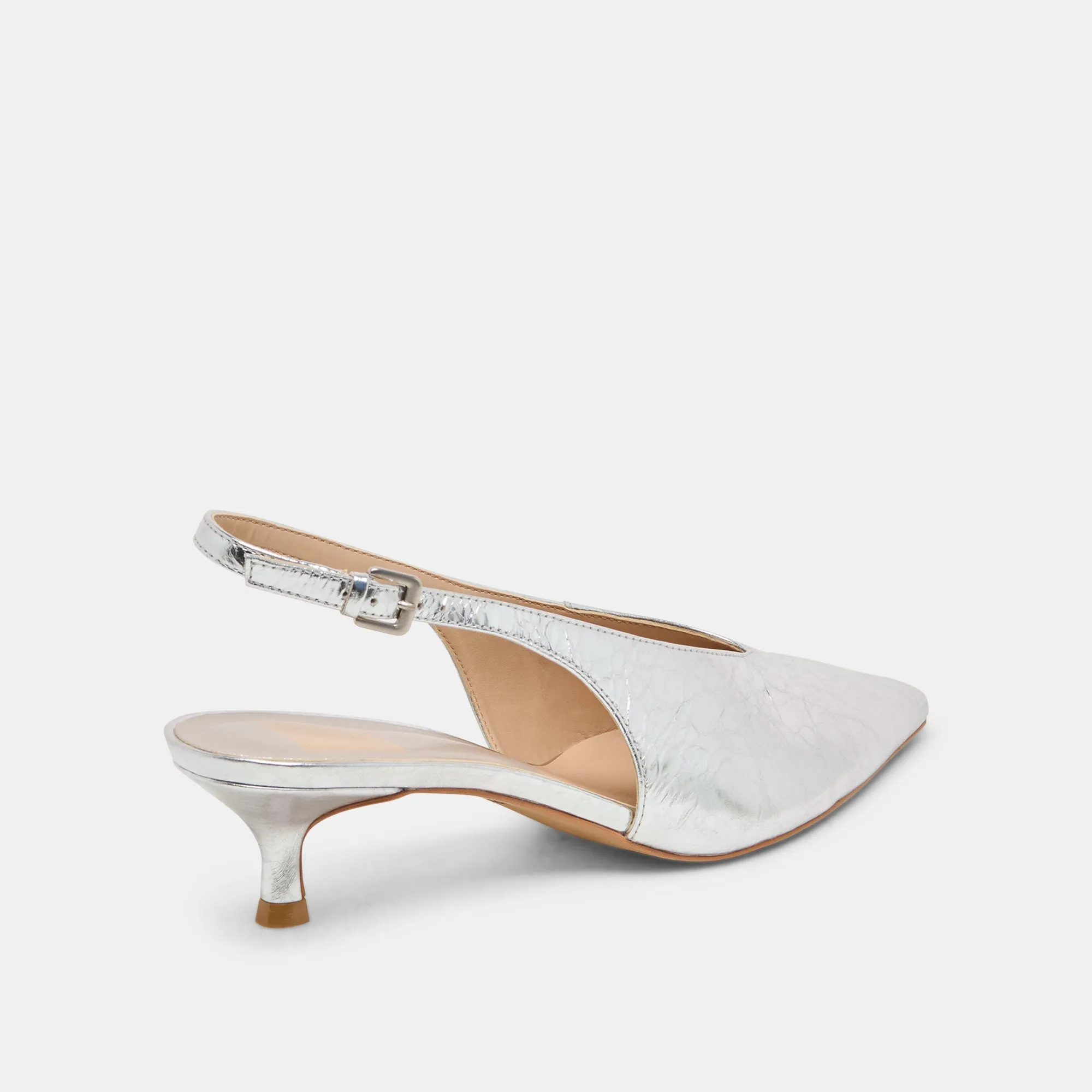 ALENNA HEELS SILVER DISTRESSED LEATHER High Heel Pumps