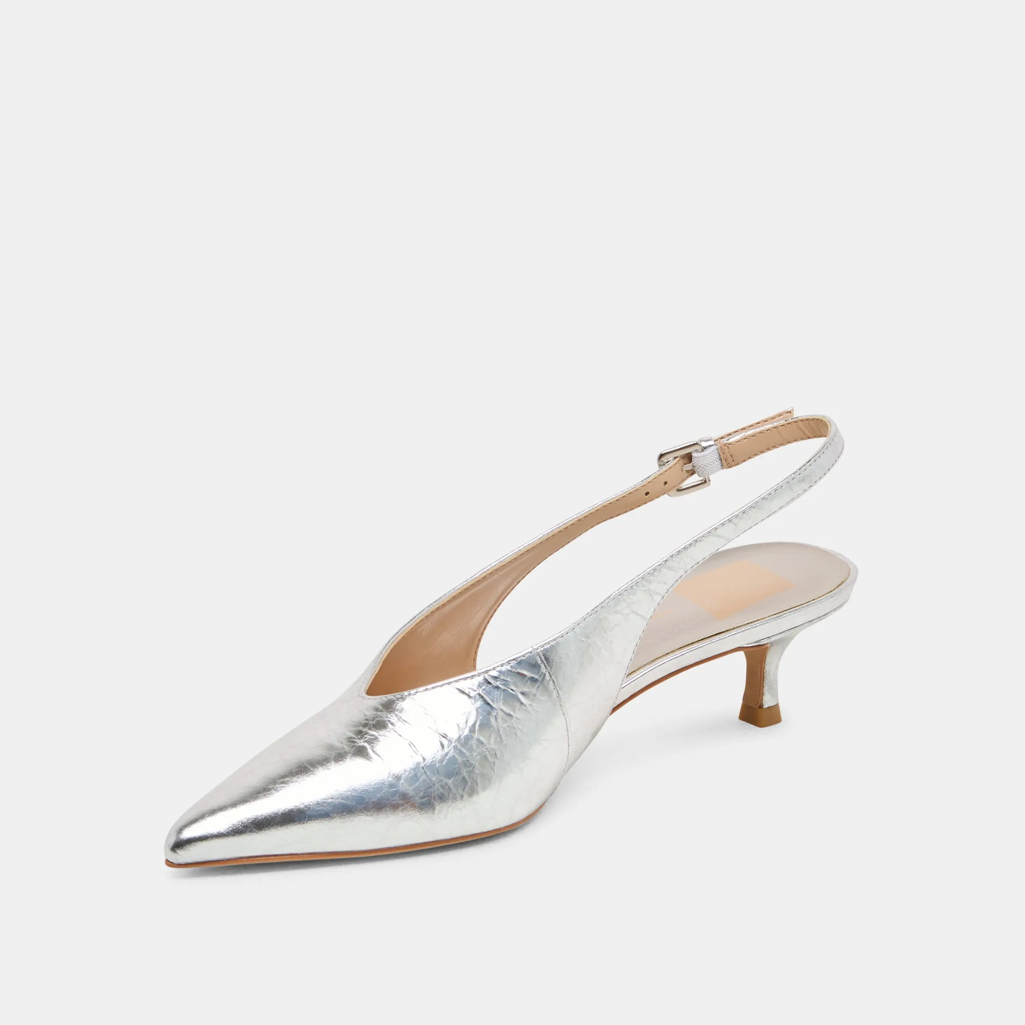 casual daily wear ALENNA HEELS SILVER DISTRESSED LEATHER