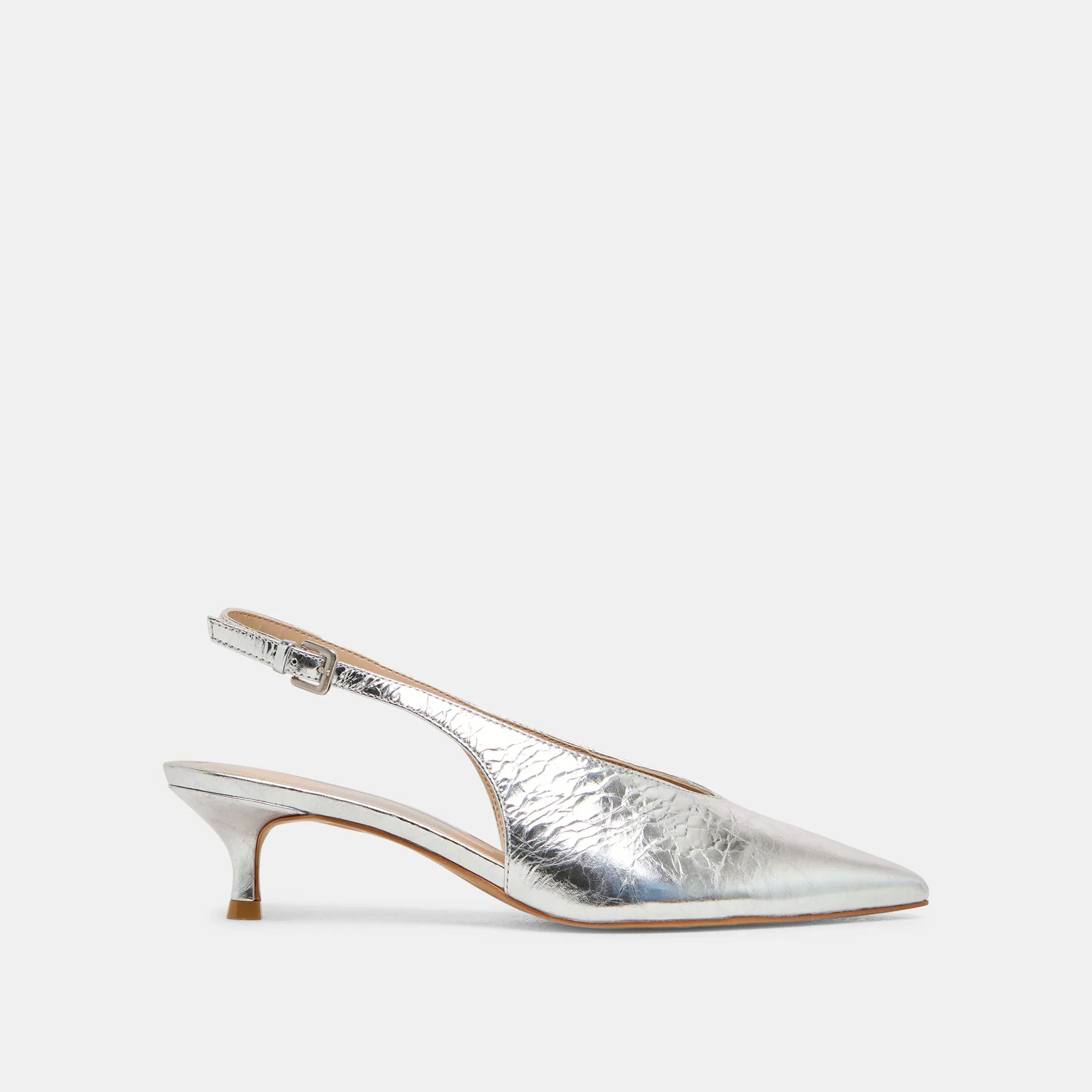 Classic Bridal Sandals Comfortable Stiletto Sandals ALENNA HEELS SILVER DISTRESSED LEATHER