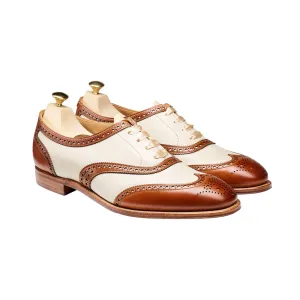 Office Meeting Oxfords Alice Tan & Ivory Burnished Calf