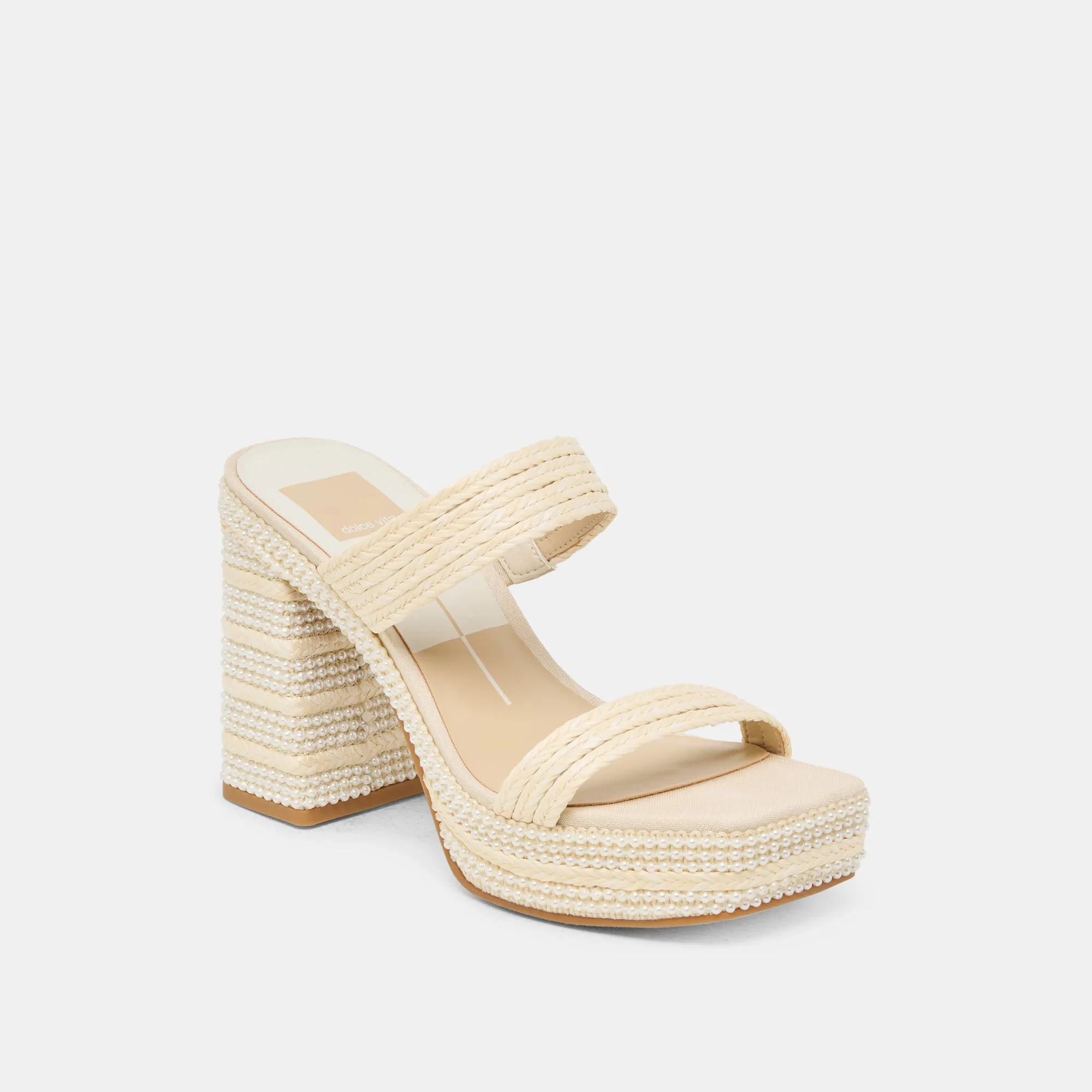 ALIYA PEARL HEELS VANILLA RAFFIA Medium Heel