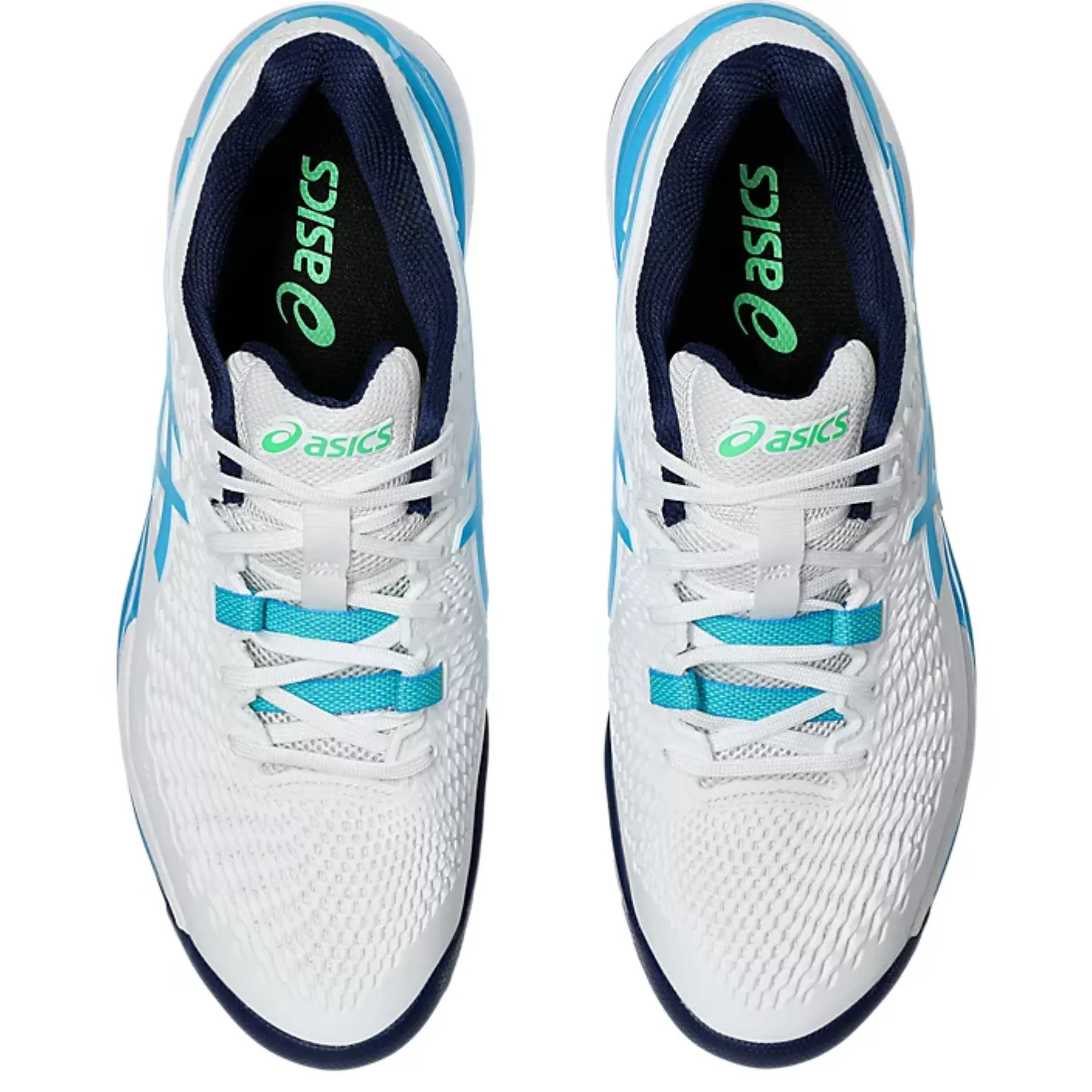 Air Circulation Streamlined Fit Asics Gel-Resolution 9 Men Tennis Shoes - White/Digital Aqua