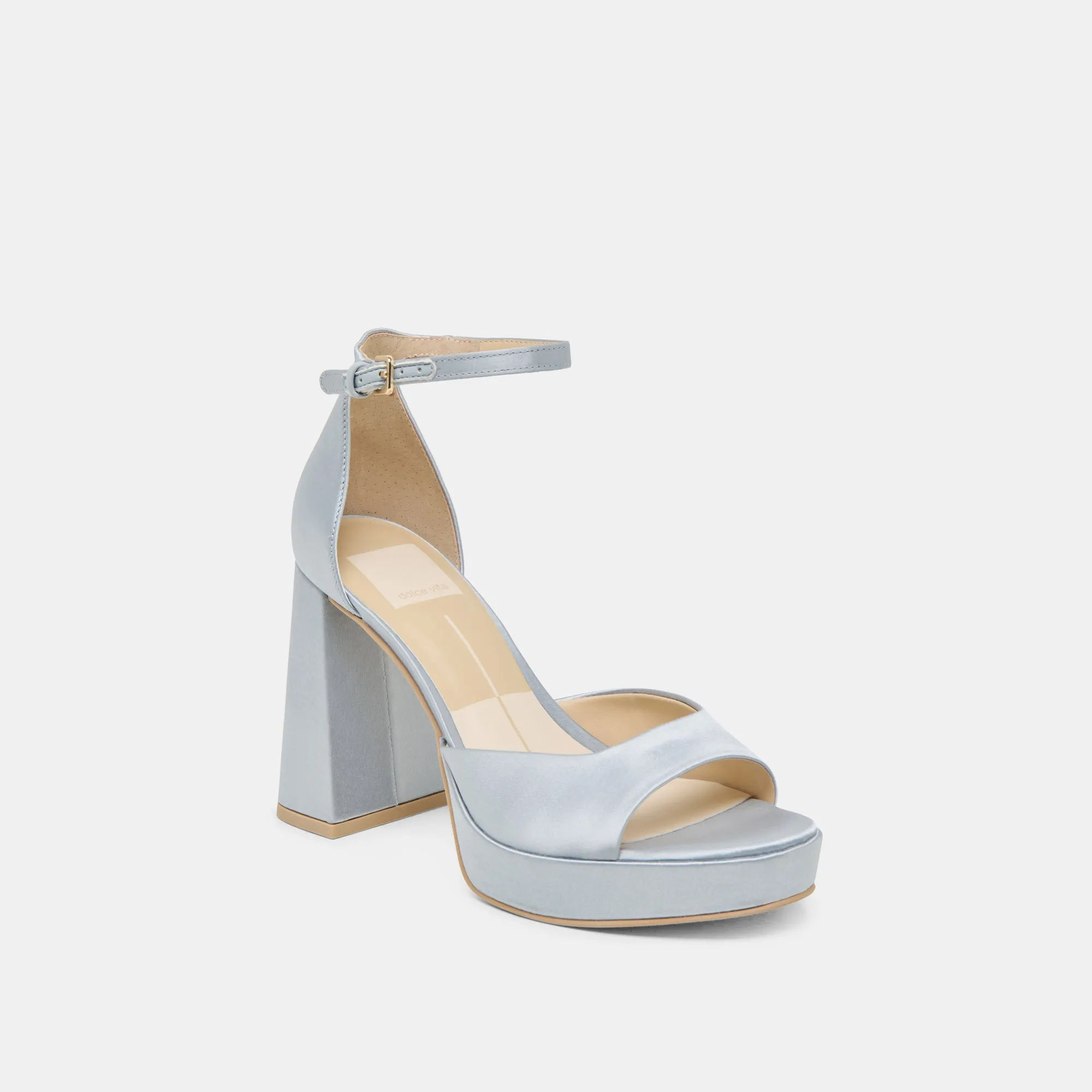 Winter Heels PANDRO HEELS LIGHT BLUE SATIN