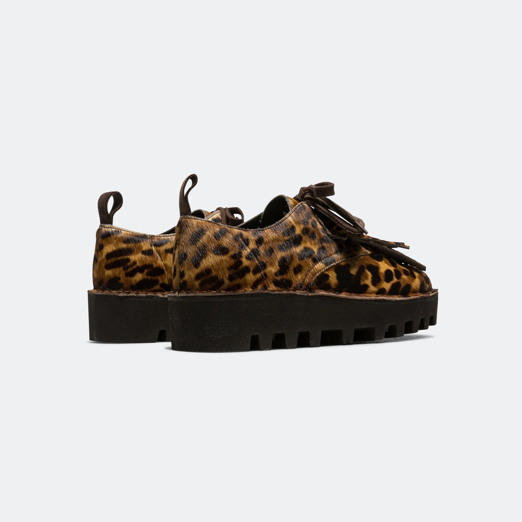 Impact Dispersing Geometries Trainer Shoes Desert Khan x Engineered Garments - Leopard PRT Pony