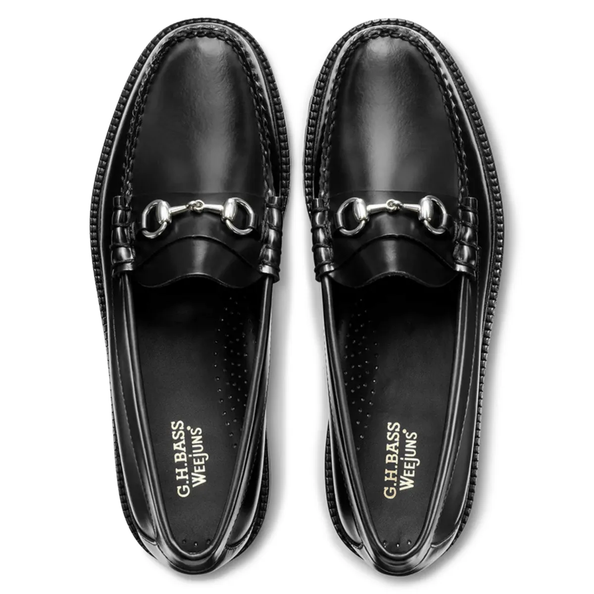 G.H. Bass Men's Lincoln Bit Lug WeeJun Black Leather Modern Fashion