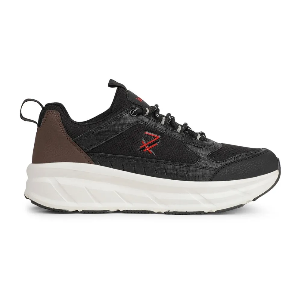 Leap7x Sports Black Running Shoes For Mens MOUNT-E By Liberty flexibility - training