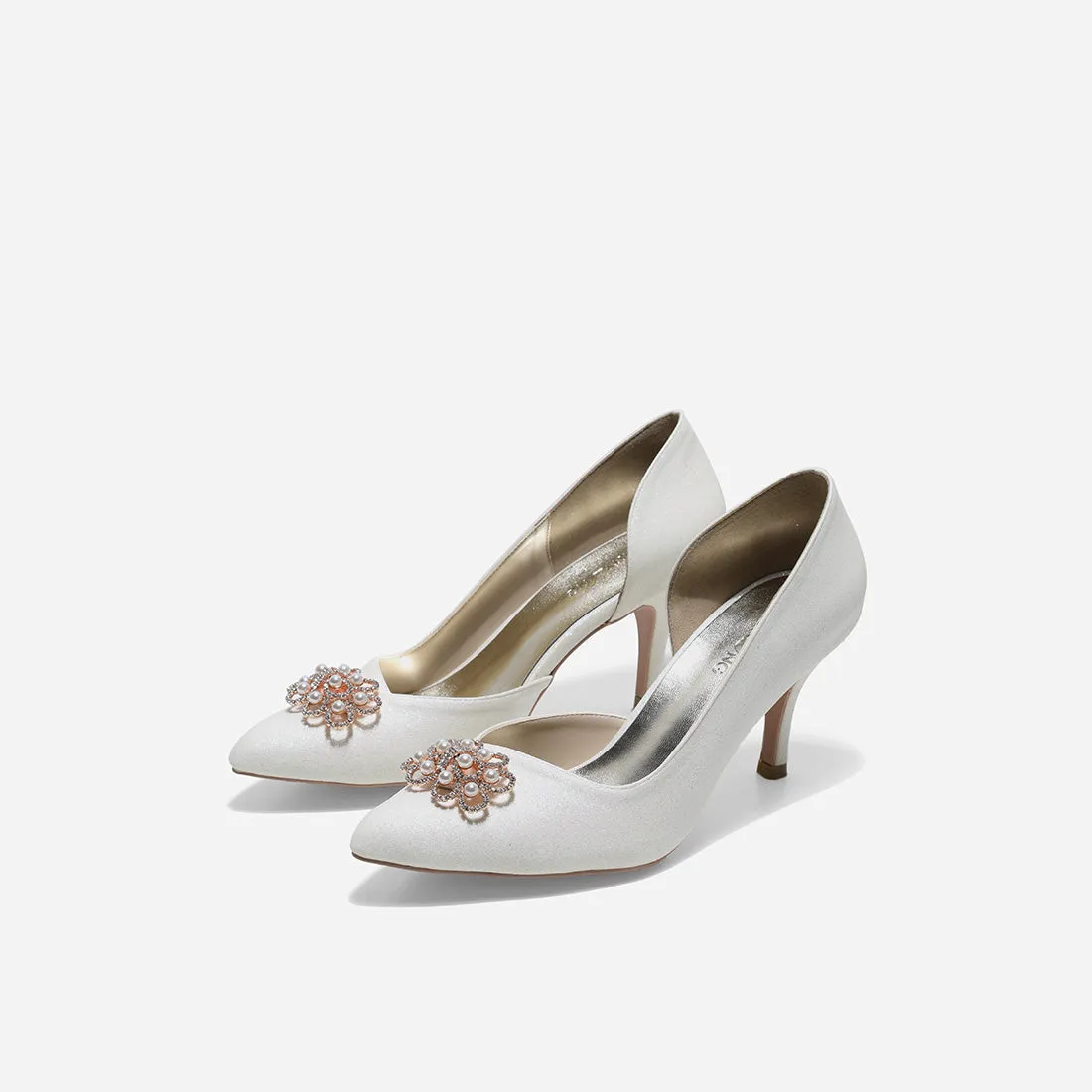 Amor Cynthia White Pumps Soft Sandals Modern Heels