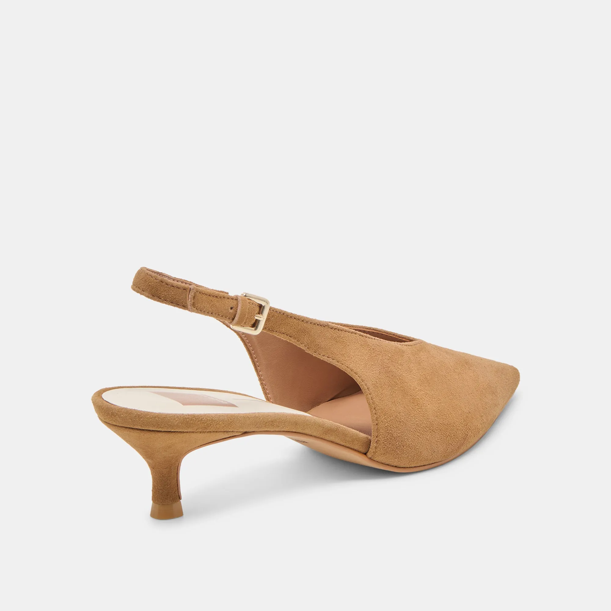 Non Slip ALENNA HEELS LT BROWN SUEDE