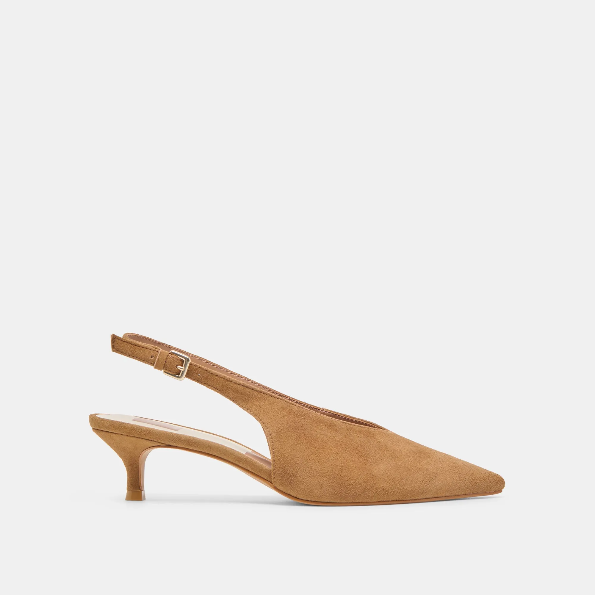 Classic Style Comfortable Collar ALENNA HEELS LT BROWN SUEDE