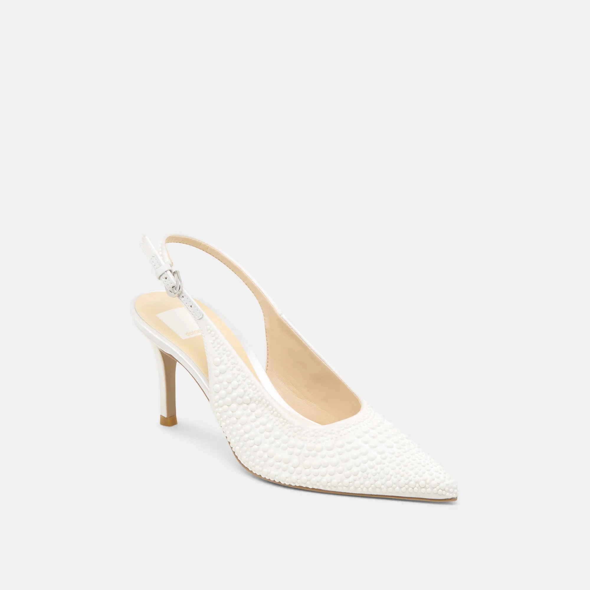Elastic Band ELASI PEARL HEELS TRUE WHITE SATIN