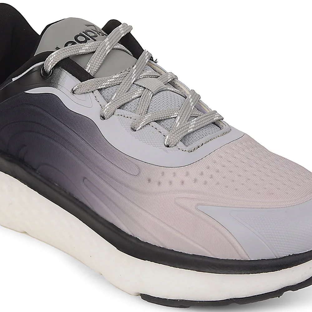 Leap7x Black Sports Lacing Running Shoes For Men NITRUN-10 By Liberty aerobic - shoes