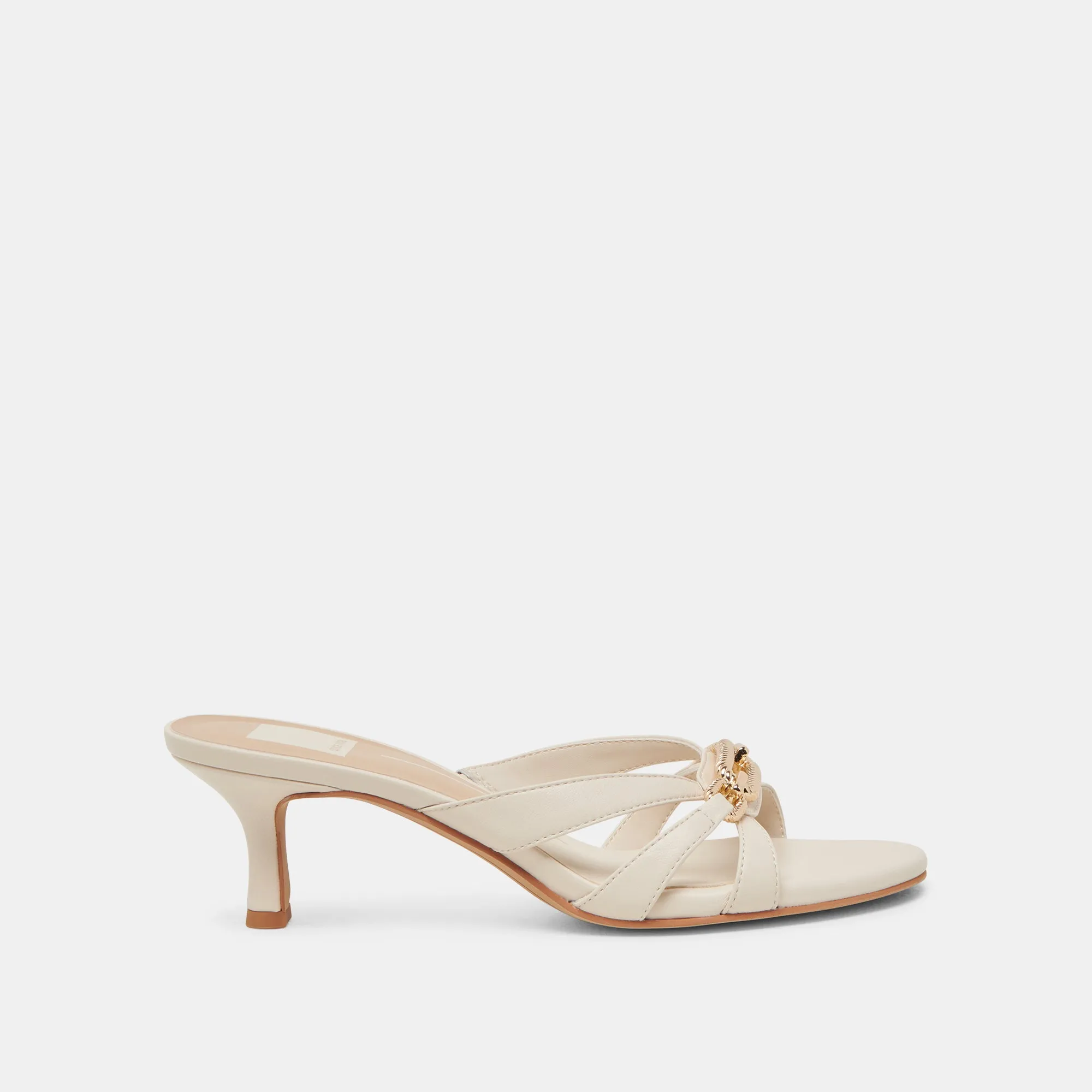 Heeled Evening Sandals Stiletto Heel LERAH HEELS BONE LEATHER