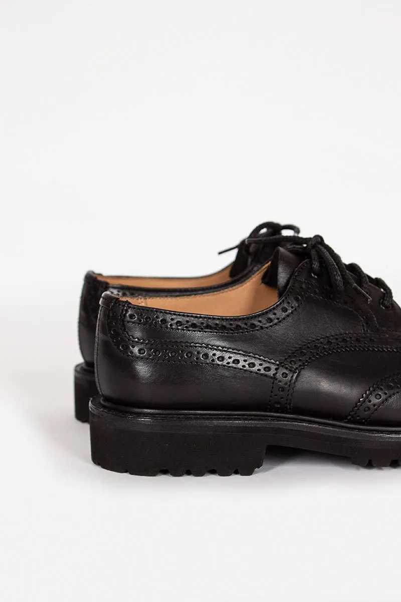 Core Padding School Jog Anne Leather Brogue Black