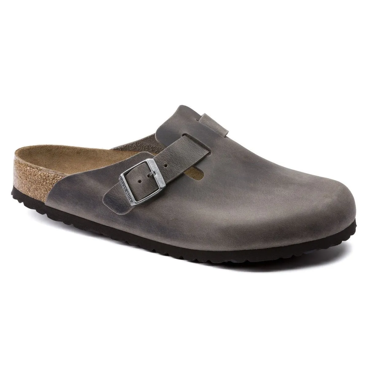 Fashionable Birkenstock Men's Boston Soft Footbed Iron Oiled Leather