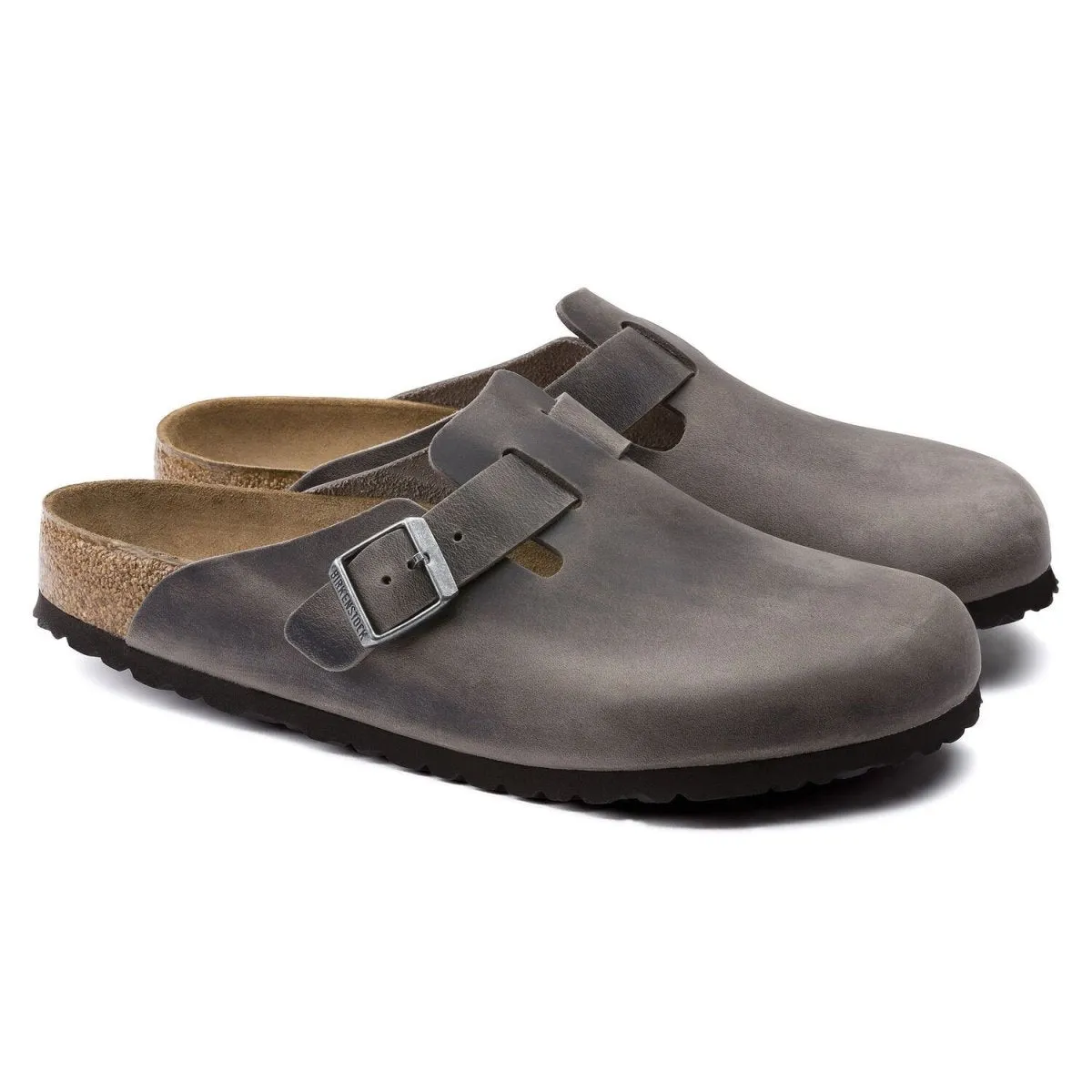 Birkenstock Men's Boston Soft Footbed Iron Oiled Leather Adventure Gear