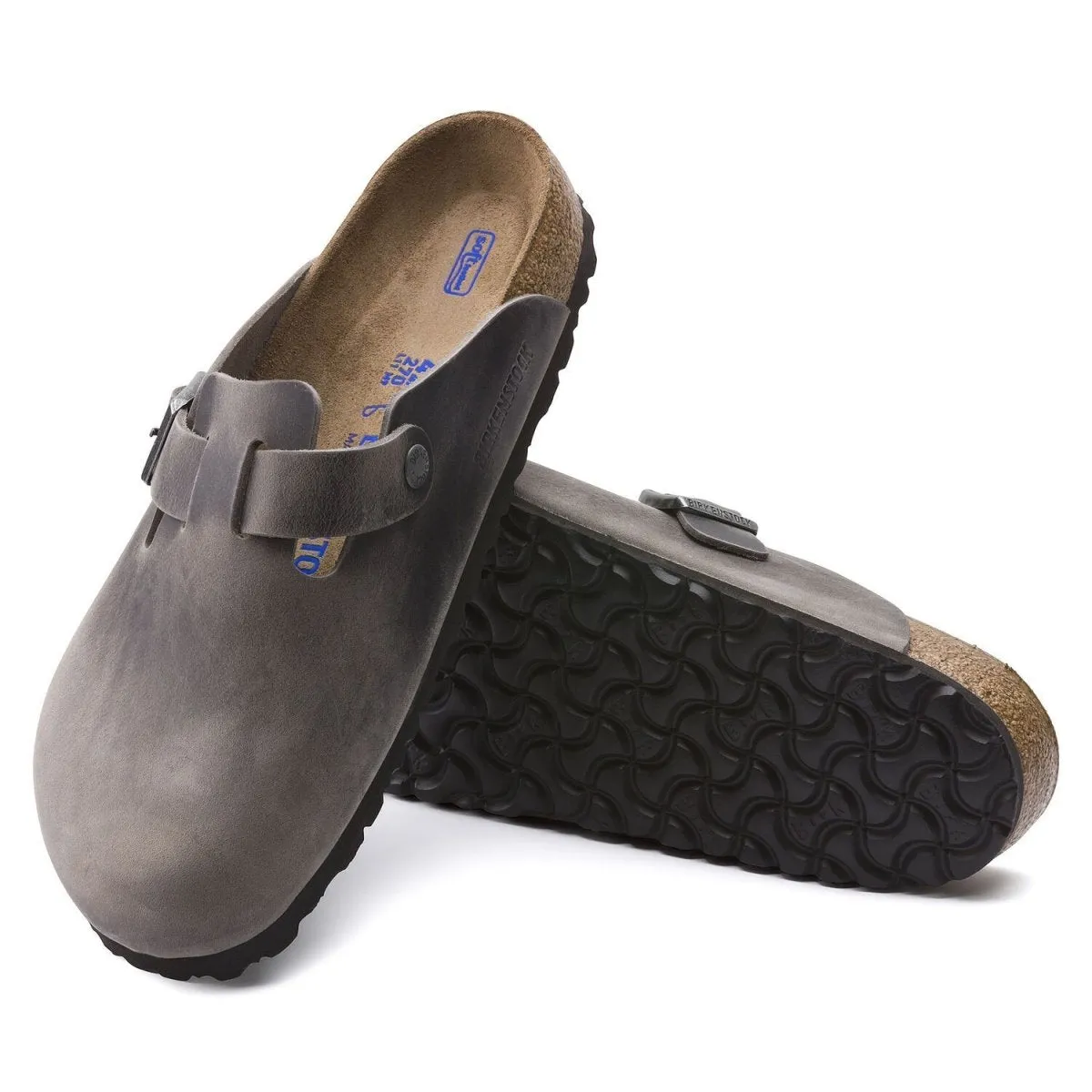 Dodge Step Weekend Wear Birkenstock Men's Boston Soft Footbed Iron Oiled Leather