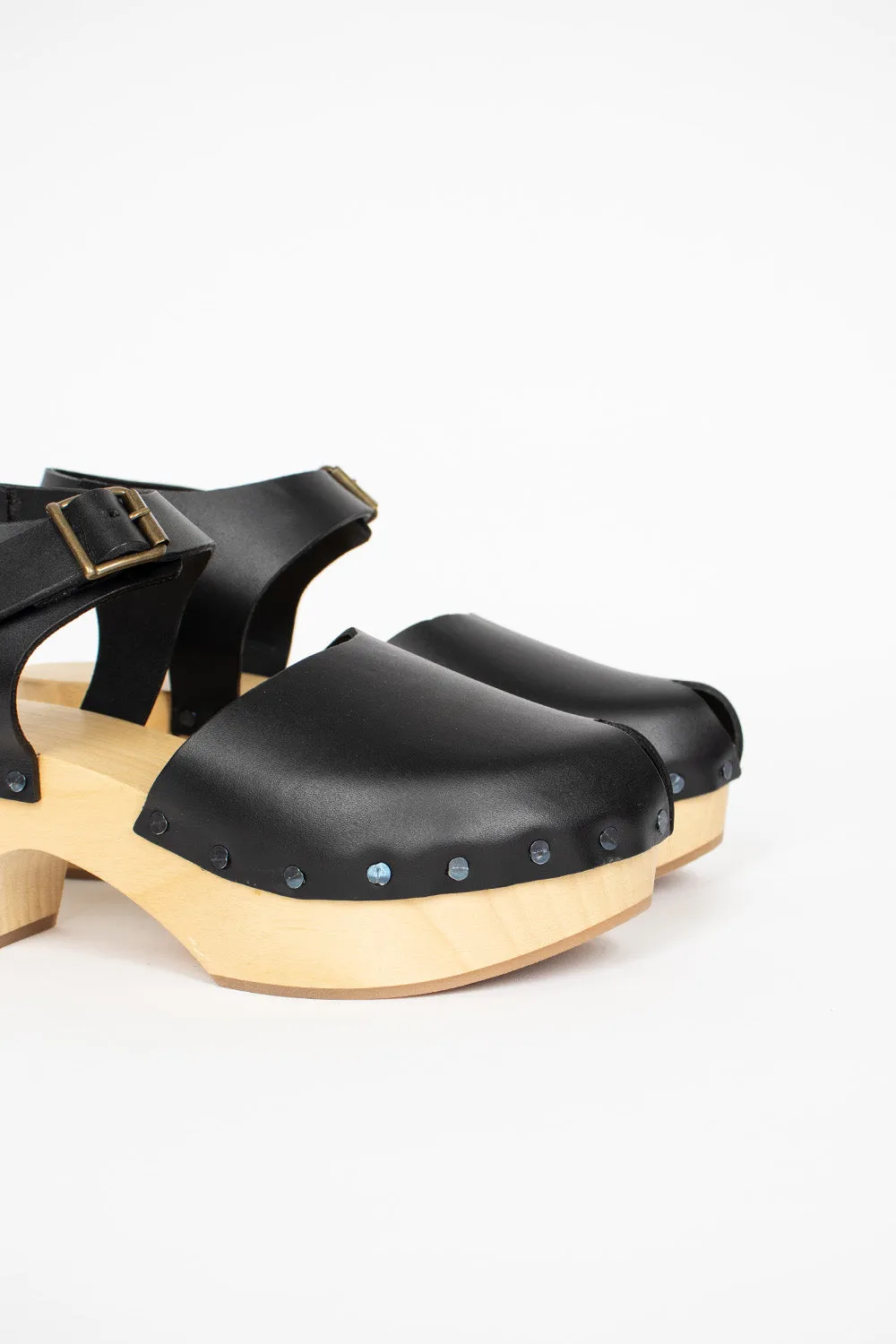 Street Trend Indoor Daily Leather Clogs Black