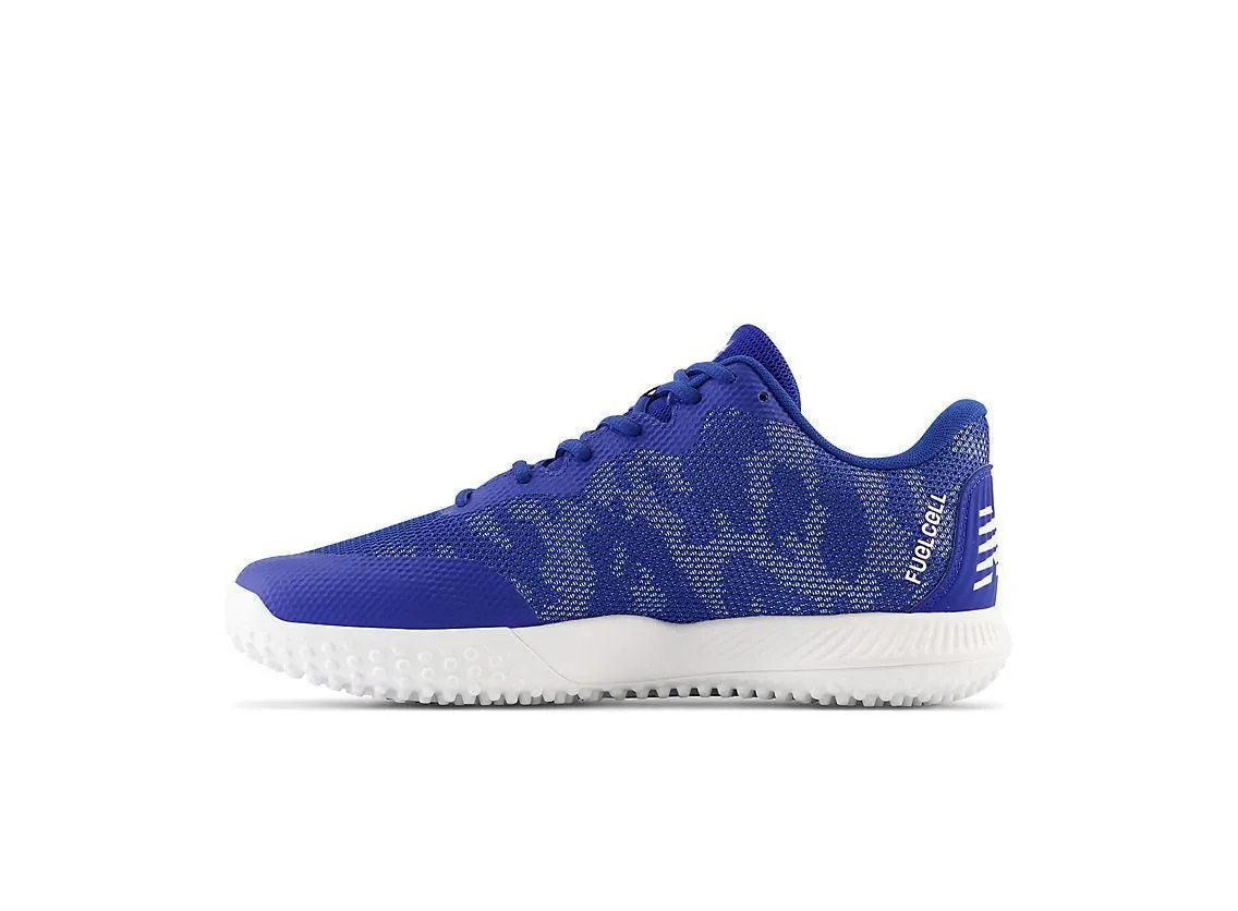 Silent Glam Reinforced Seams New Balance Men's FuelCell 4040 V7 Turf Baseball Shoes - Team Royal / White - T4040TB7
