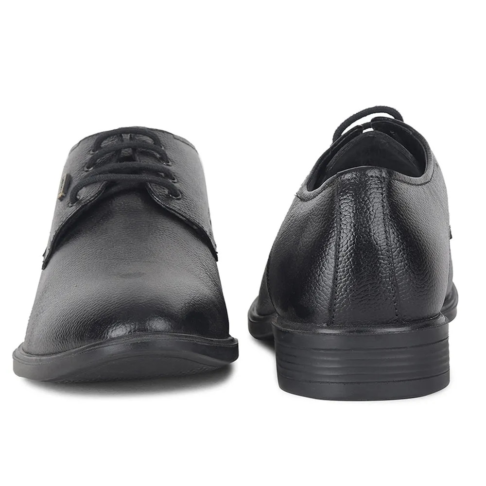 Premium Business Appeal Compact Sole Fortune by Liberty Men LOM-605 Black Formal Lacing Derby Shoes