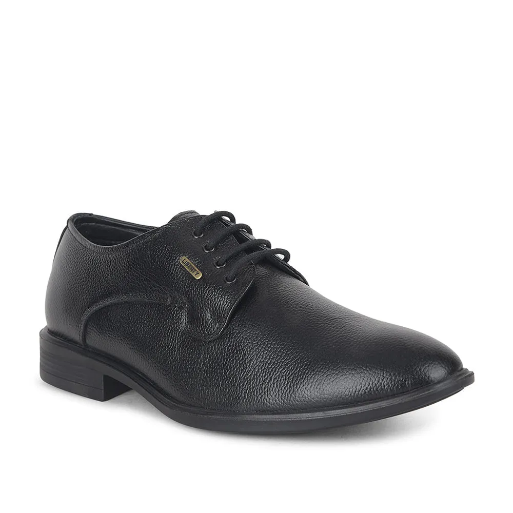 Smart Comfort Step Sleek Leather Fortune by Liberty Men LOM-605 Black Formal Lacing Derby Shoes