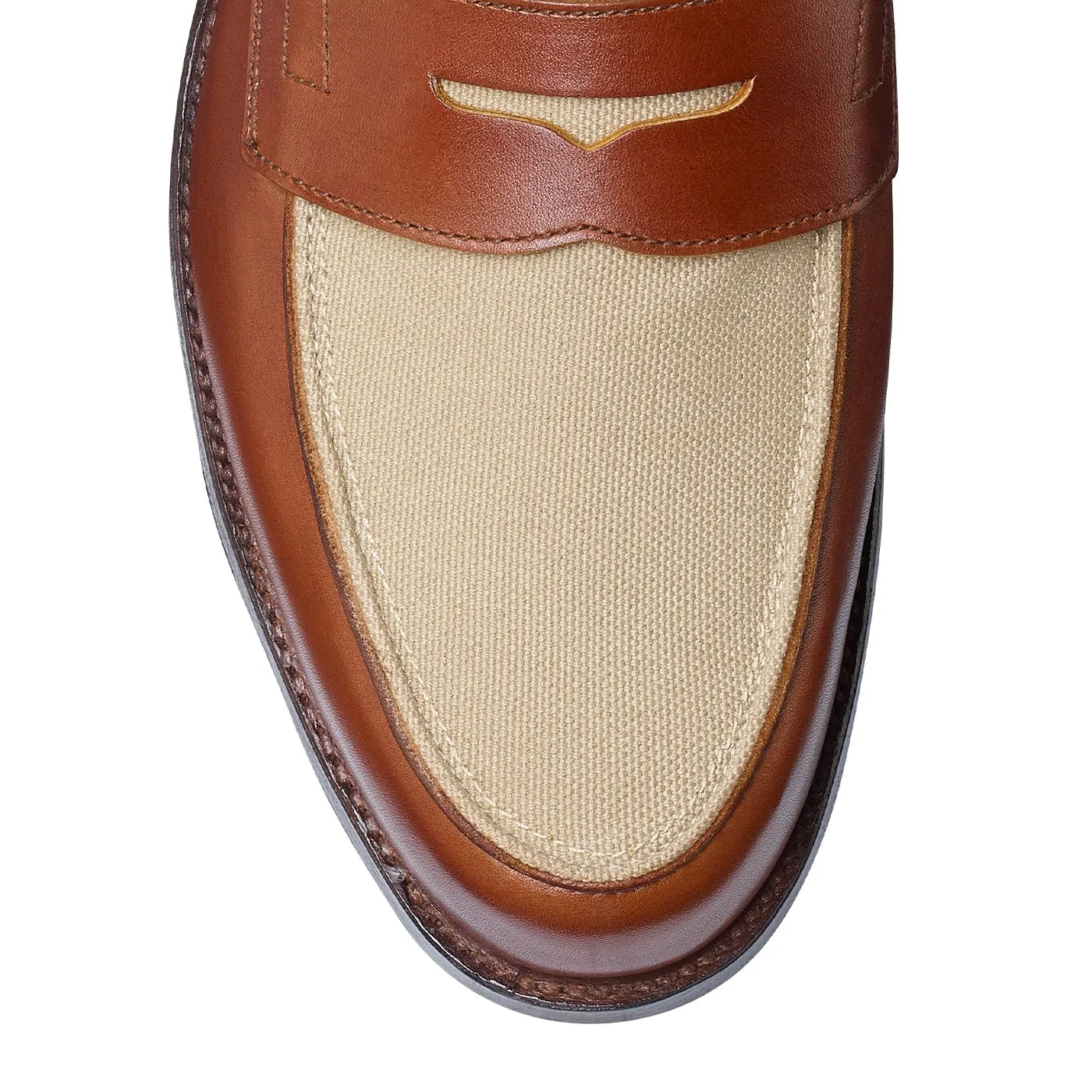 Richmond 2 Tan Burnished Calf & Stone Canvas Forest Lane Comfort Path