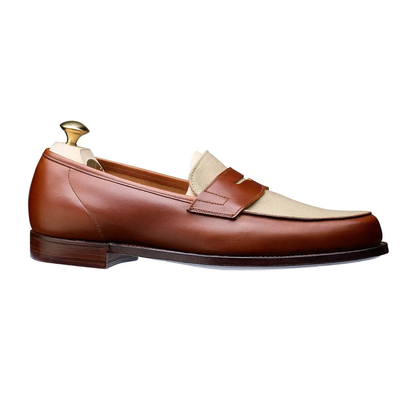 Richmond 2 Tan Burnished Calf & Stone Canvas Smooth Pace Way True