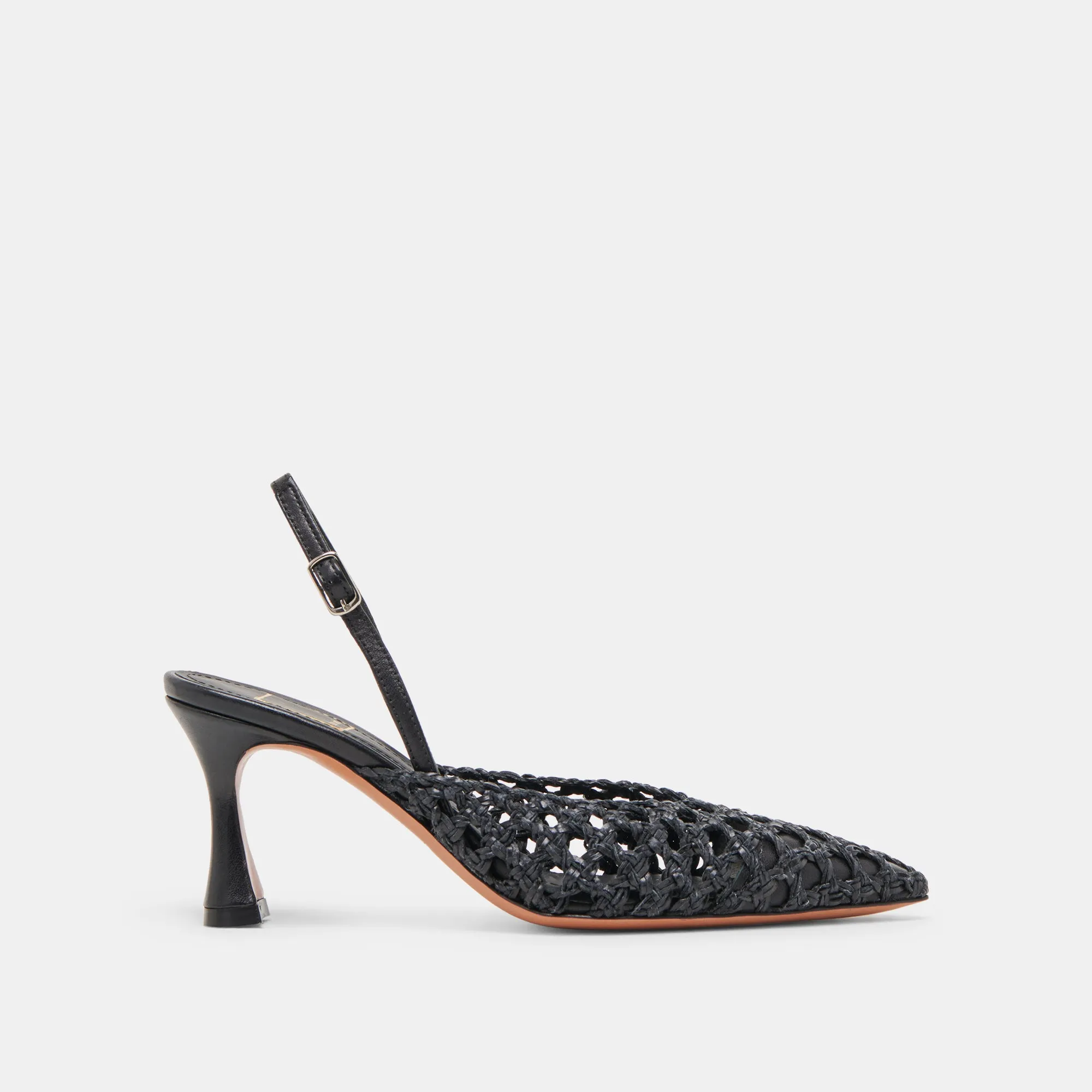 Decorative High Heels GLORIA HEELS BLACK WOVEN