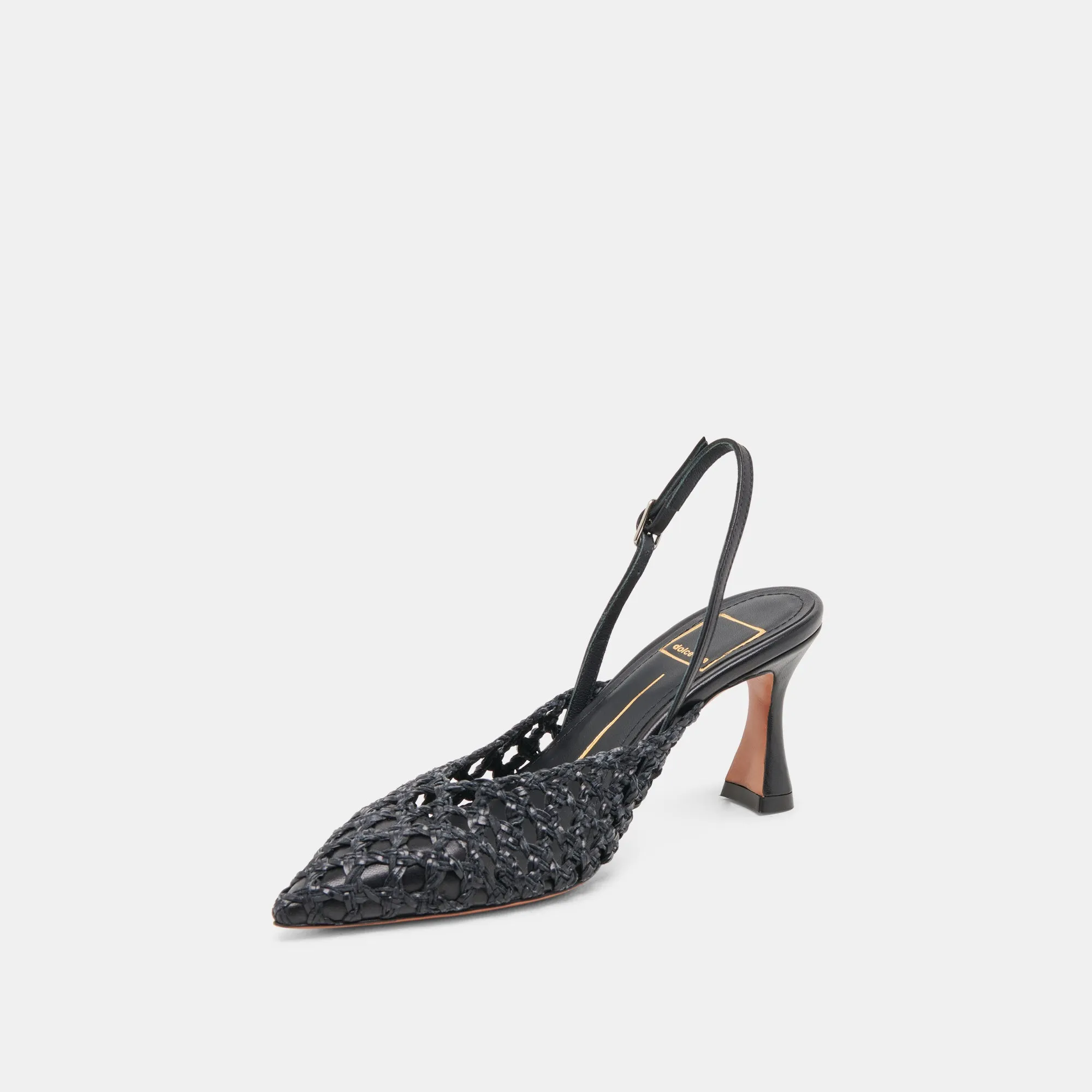 Classic GLORIA HEELS BLACK WOVEN
