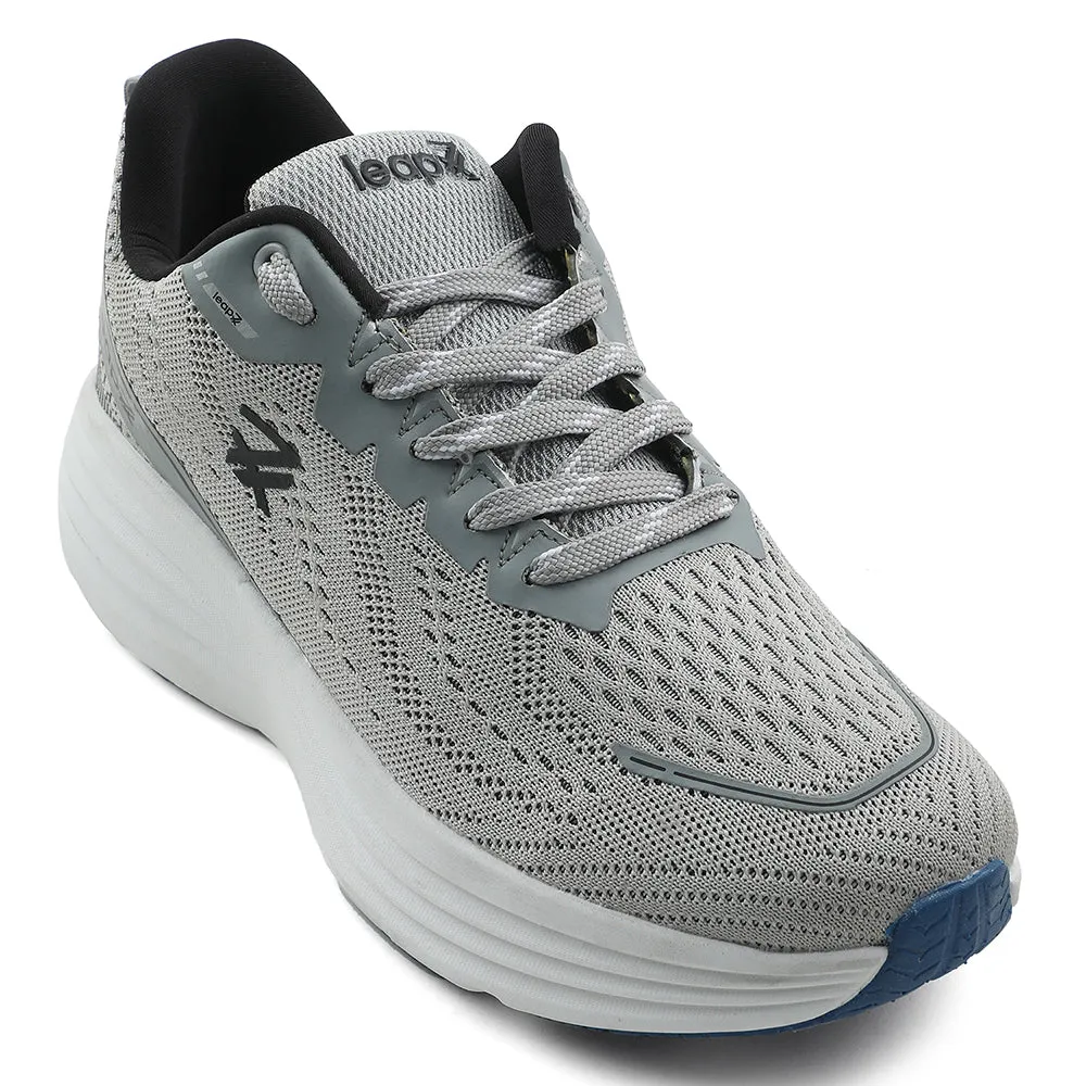 Leap7x Light Grey Sports Running Shoes For Men GHD-41 By Liberty multi - density midsole marathon - specific shoes