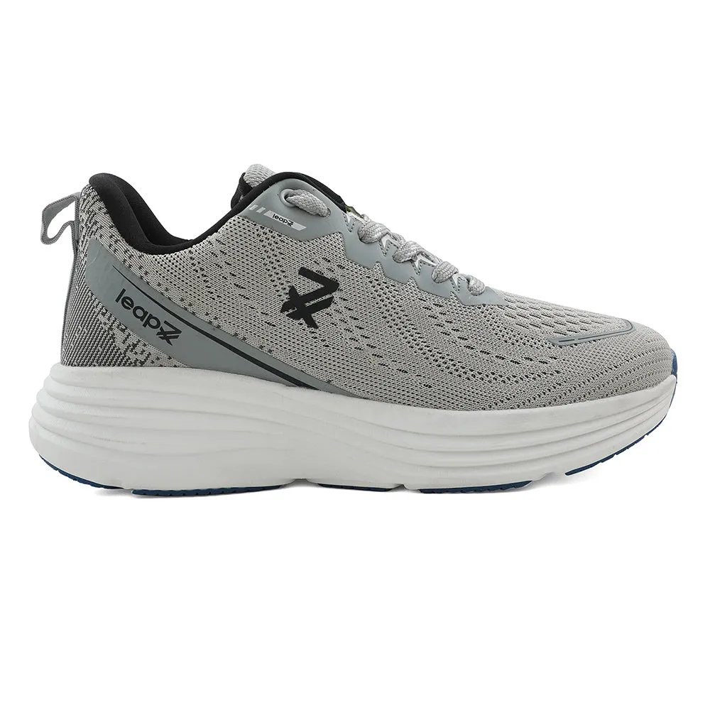 Leap7x Light Grey Sports Running Shoes For Men GHD-41 By Liberty knitted upper running shoes Astounding shock absorption