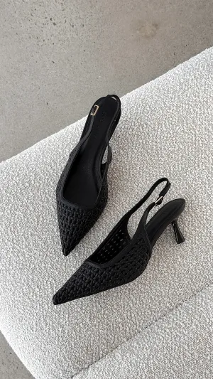 Koa Heel - Black Walking Friendly Sleek Finish