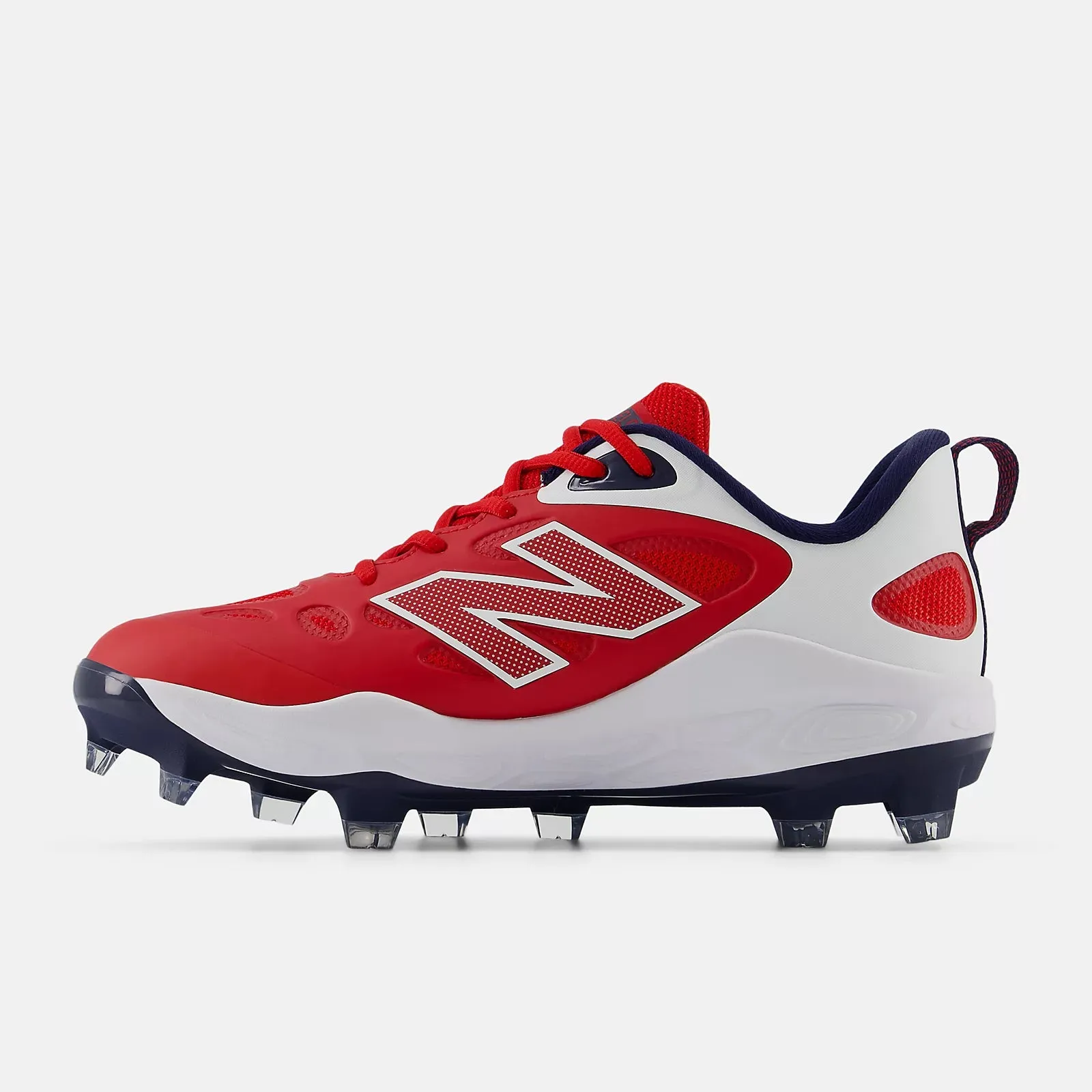 Versatile Design Adjustable buckle New Balance Women's Fresh Foam X Velo v4 Molded Softball Cleats - Red/White SPVELOU4