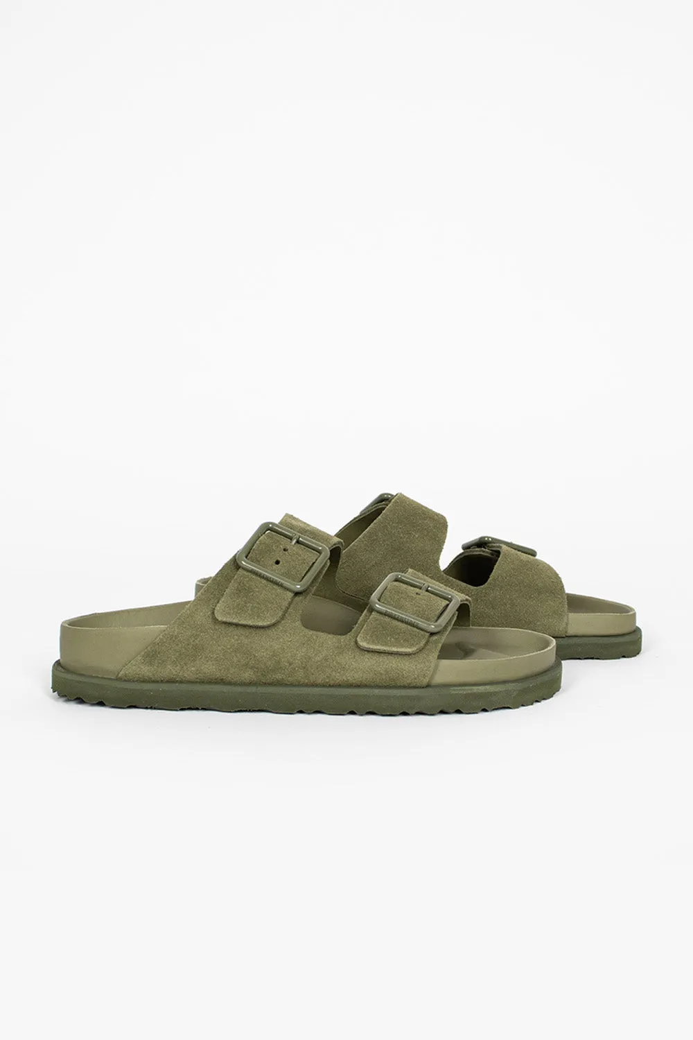 Flex Technology Easy Fit Shoes Arizona Cazador Suede Sandal Moss