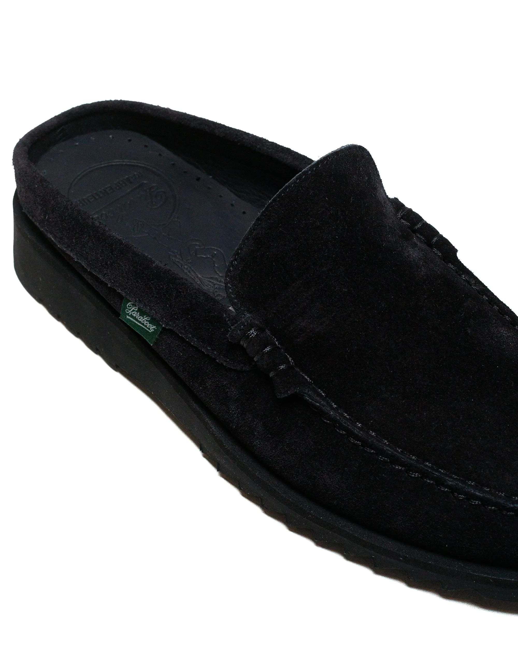 Arpenteur Paraboot Club Mule Black Suede Finish Gentle Motion
