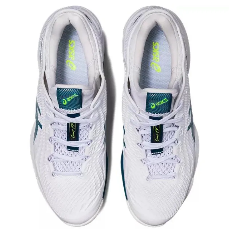 Asics Court FF 3 Mens Tennis Shoes - White / Gris Blue Anti Bacterial