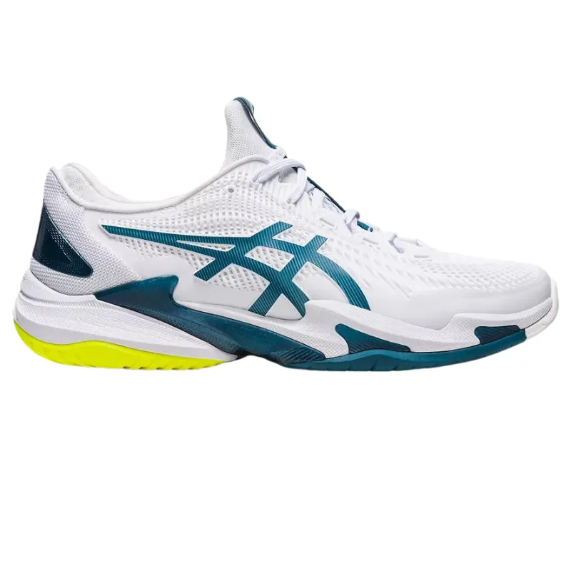 Outdoor Trail Stable Step Asics Court FF 3 Mens Tennis Shoes - White / Gris Blue