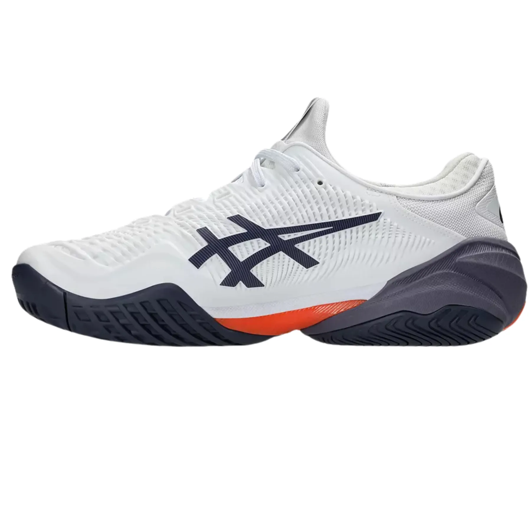 Non Slip Breathable panel Asics Court FF 3 Mens  Tennis Shoes - White/Greyish Purple
