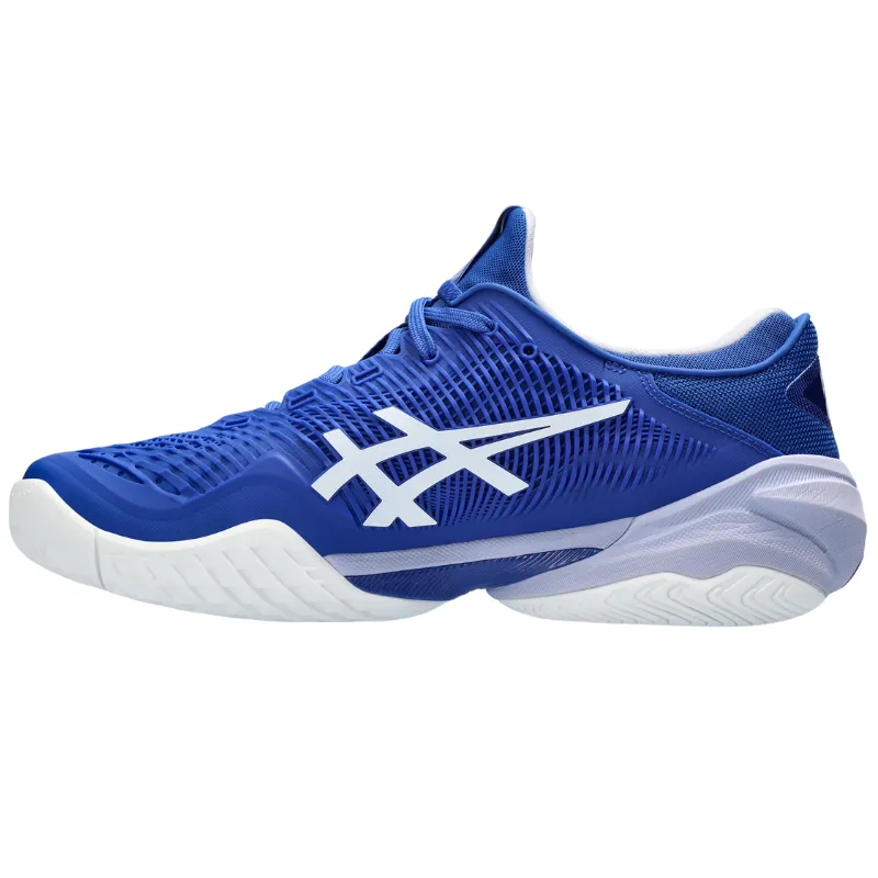 Ventilated Sides Slip On Asics Court FF 3 Novak Mens Tennis Shoes - Blue/Fresh Air