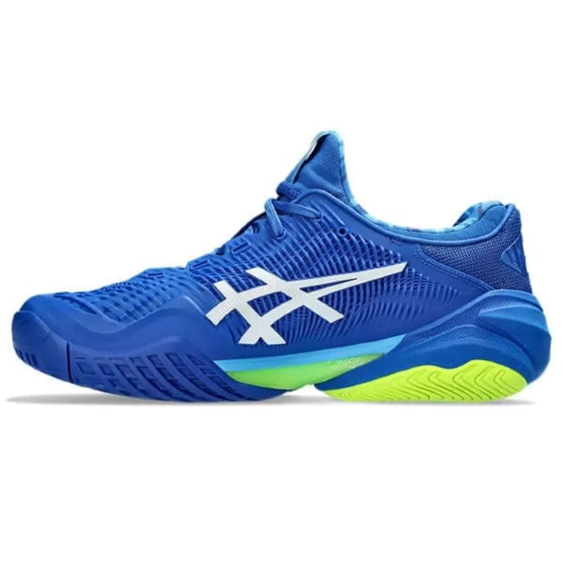 Asics Court FF 3 Novak Mens Tennis Shoes  - Tuna Blue/White Fit Comfort Responsive