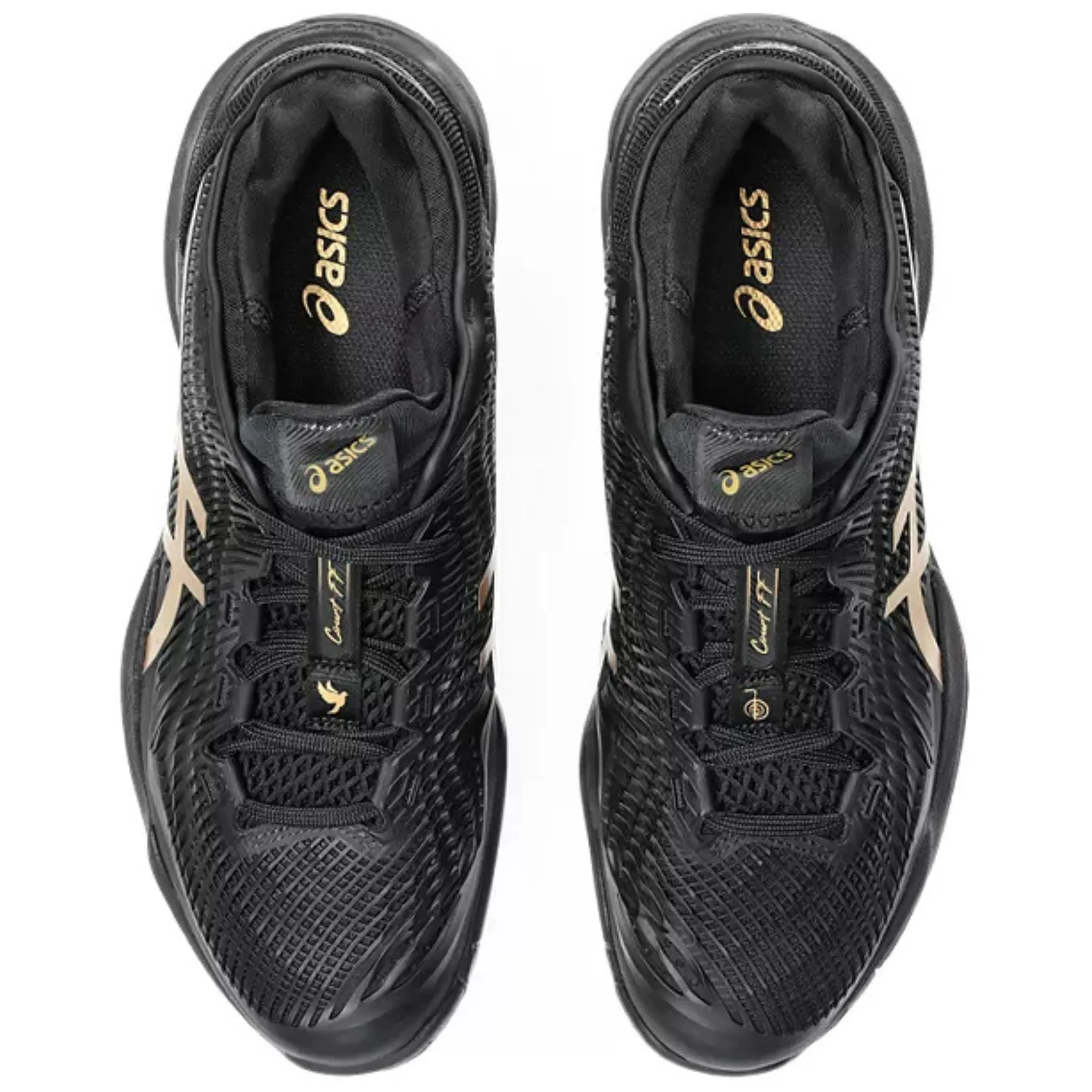 Asics Court FF 3 Novak Night Energy Hard Court Mens Tennis Shoes - Black/Prism Gold Modern Fit