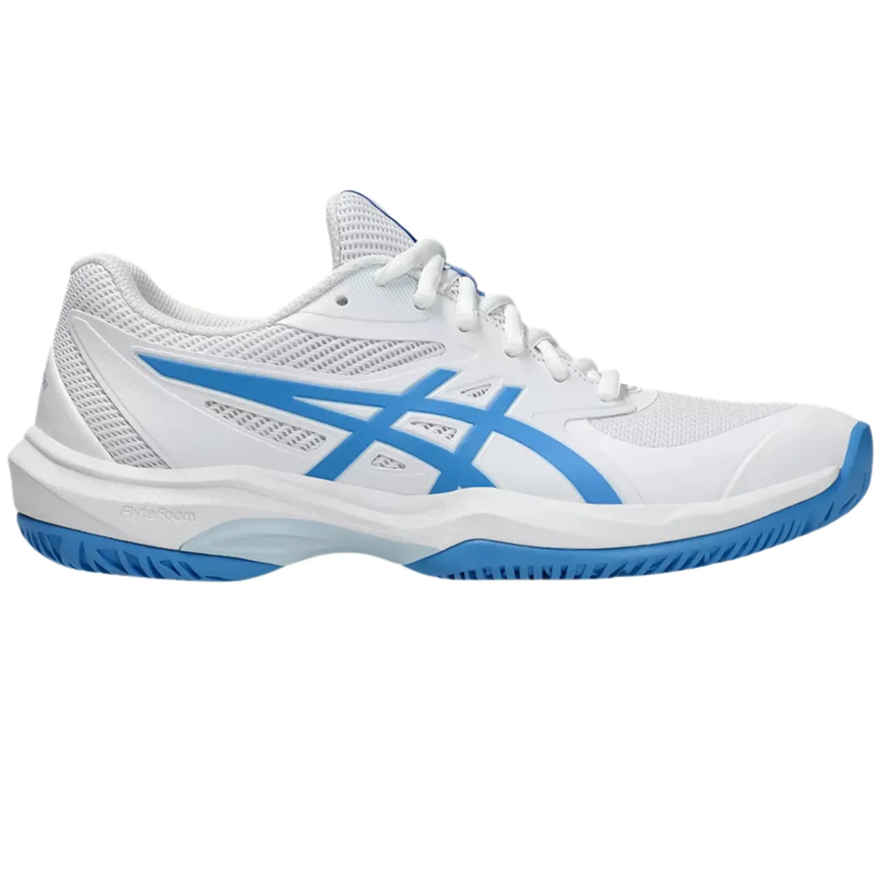 Asics Game FF Womens Shoes - White/Blue Coast PU midsole