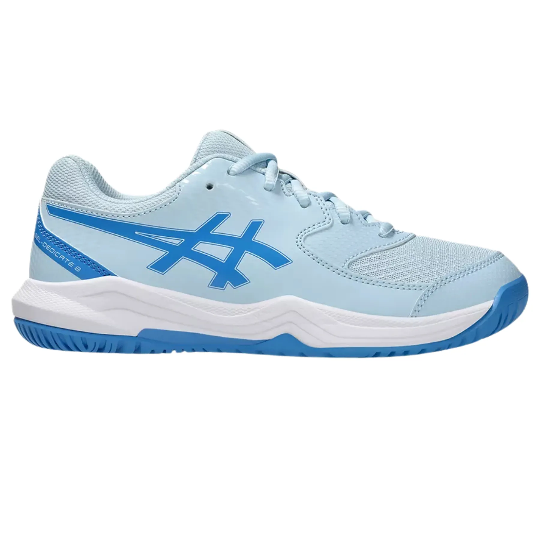 Asics Gel Dedicate 8 GS Junior Tennis Shoes - Light Blue/Blue Coast Compact Fit