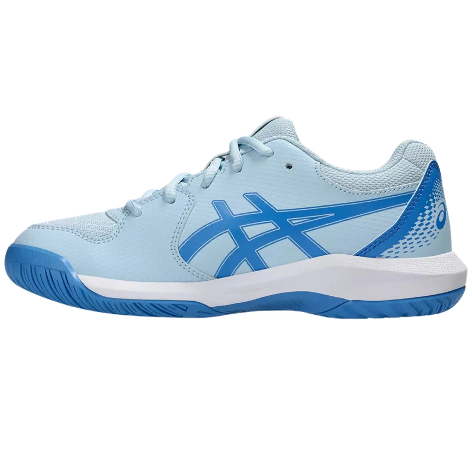 Asics Gel Dedicate 8 GS Junior Tennis Shoes - Light Blue/Blue Coast Smooth Walk Stretch Fabric