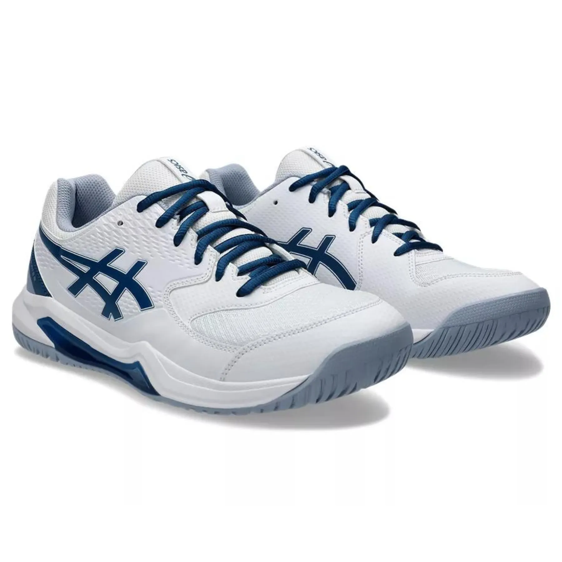 Asics Gel Dedicate 8 Mens Tennis Shoes - White/Mako Blue Flexible Walk