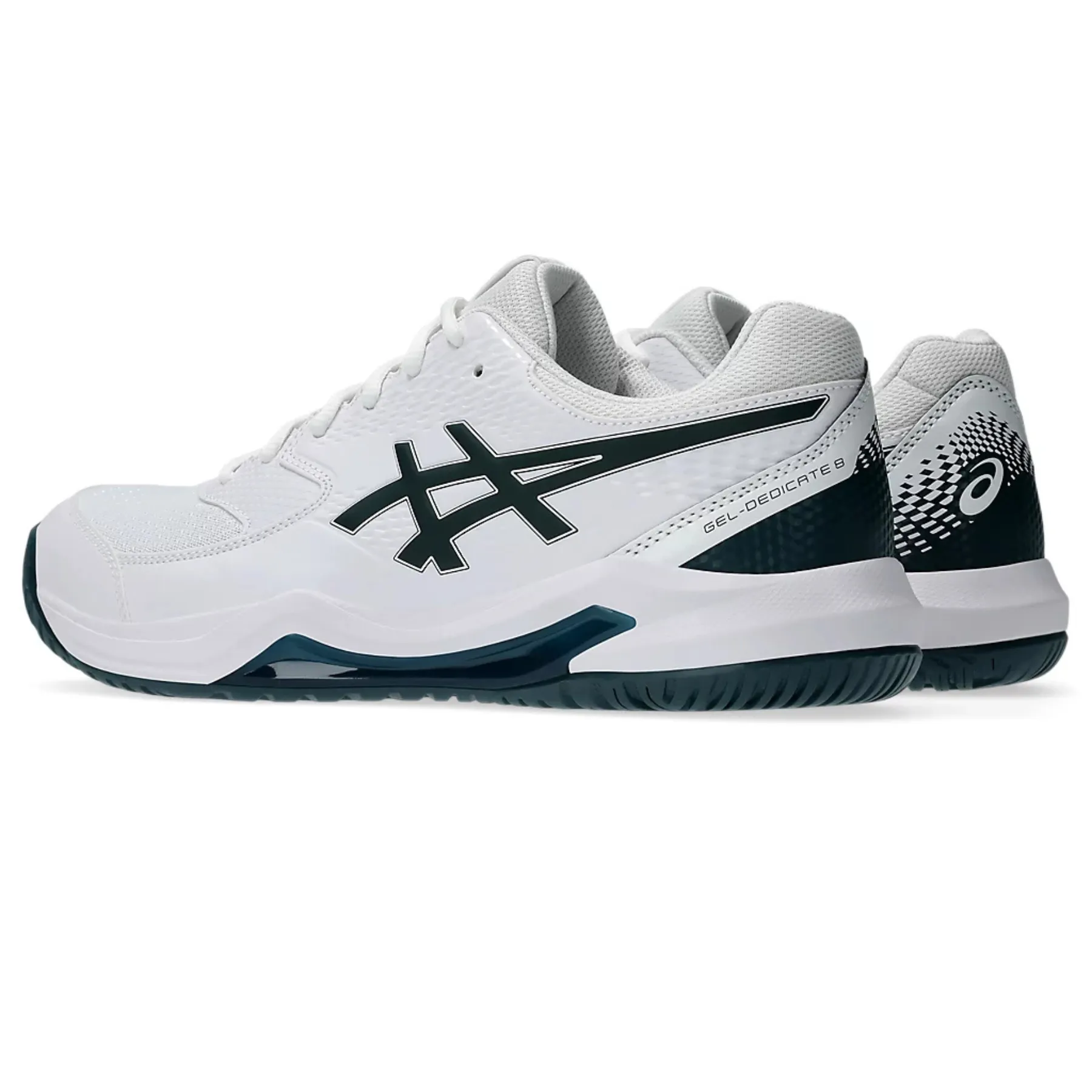 Anatomical shape All Season Asics Gel-Dedicate 8 Tennis Shoes ?C White/Saxon Green