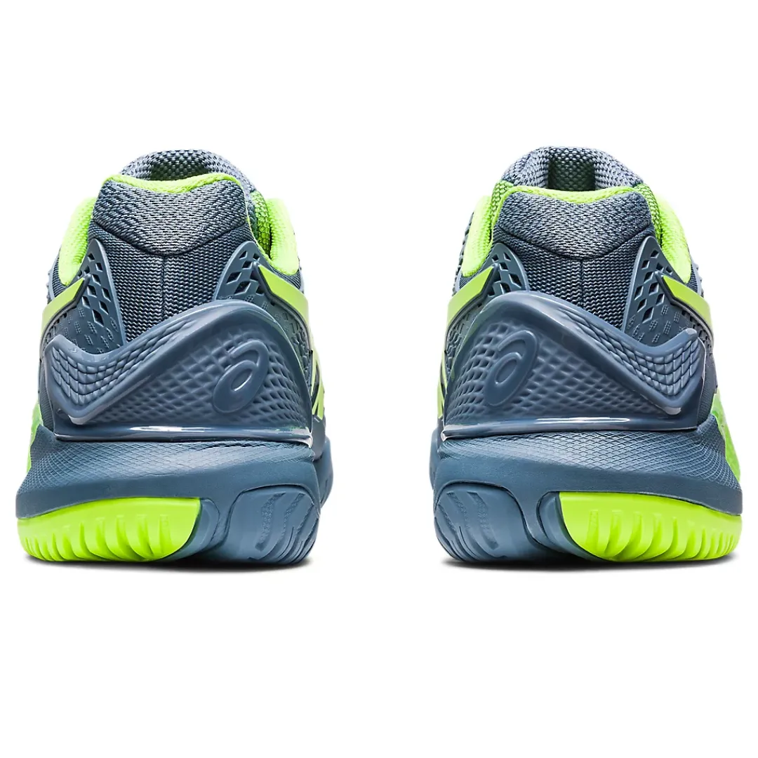 Neutral Tone Asics Gel-Resolution 9 Tennis Shoes - Steel Blue/Hazard Green